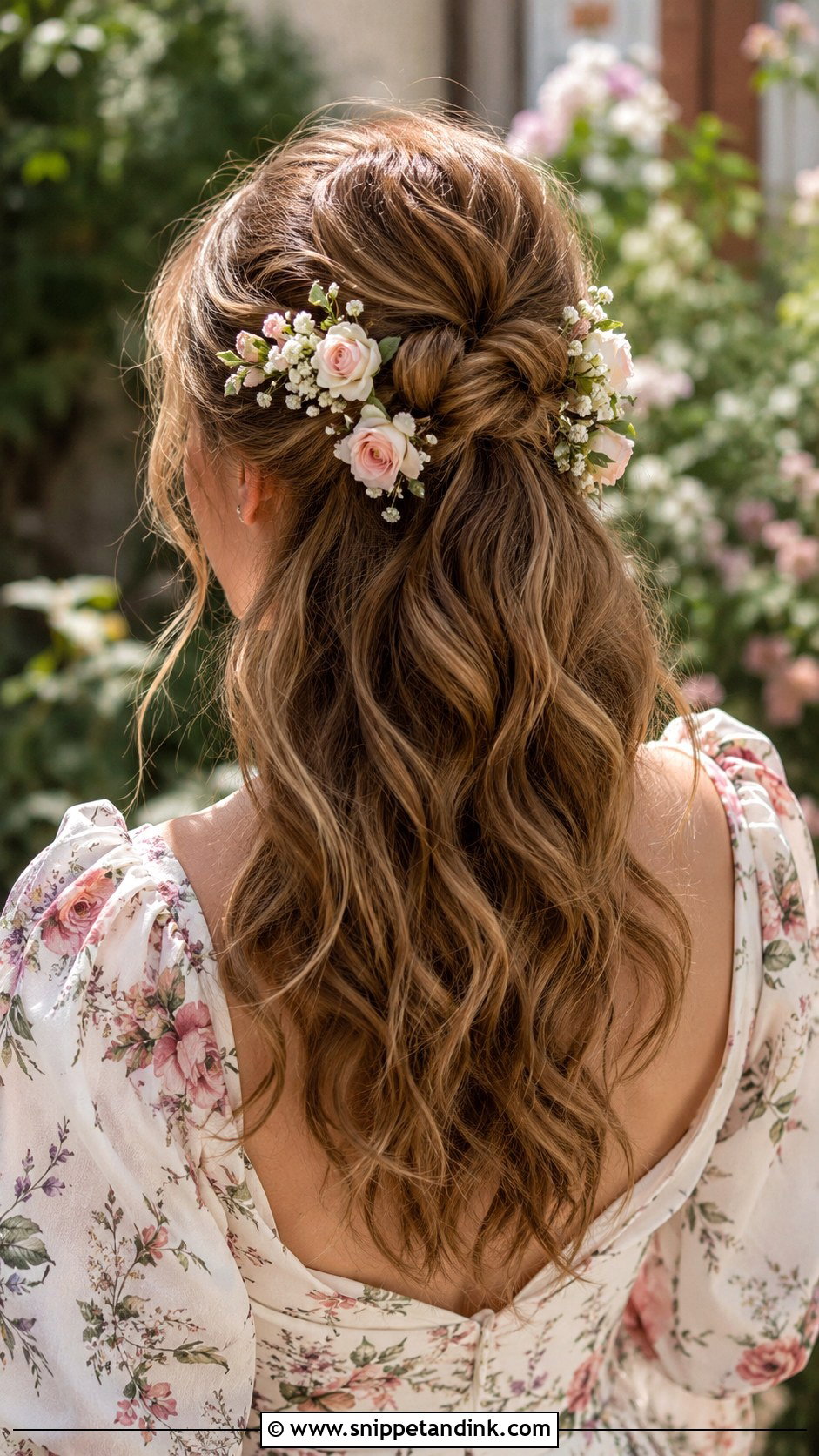Half Pony With Flowers - Snippet and Ink - 25 Half Pony Wedding Hairstyles