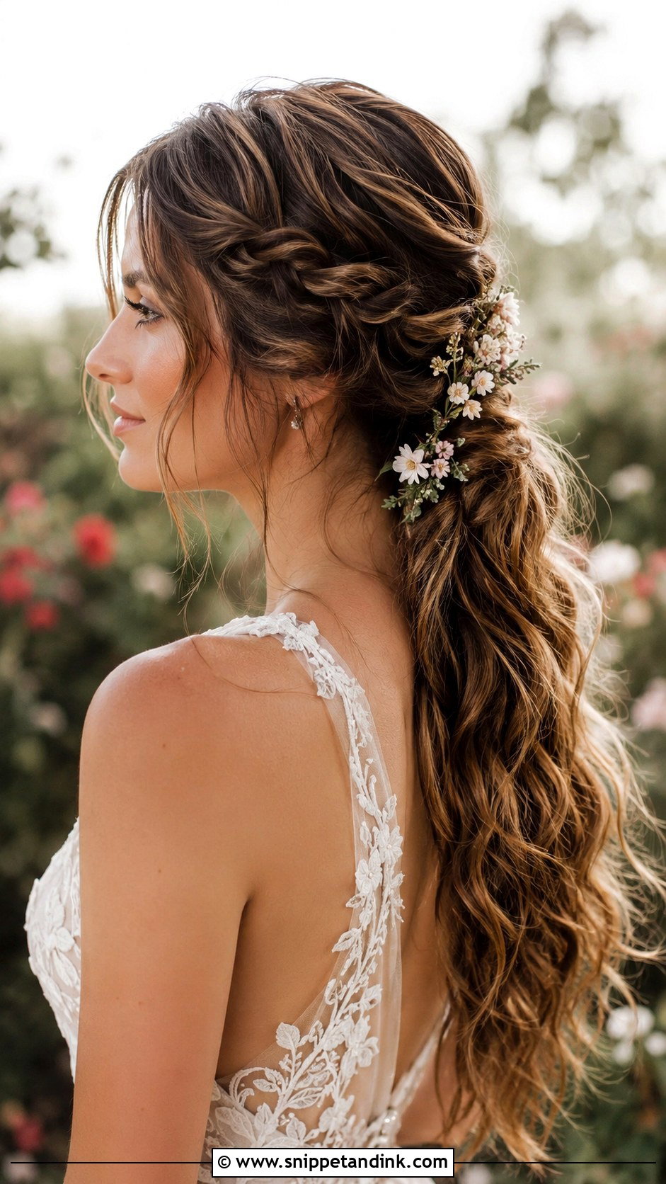 Half Pony With Side Braid - Snippet and Ink - 25 Half Pony Wedding Hairstyles
