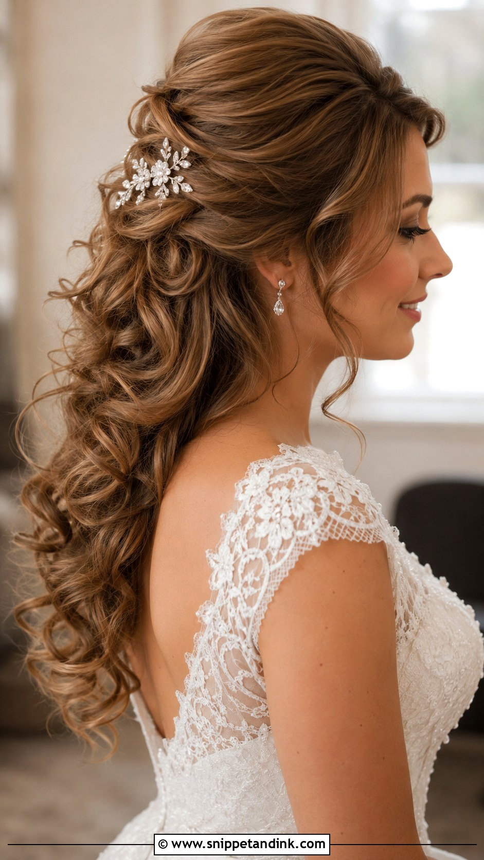 Half Up Beehive With Curls - Snippet and Ink - 25 60s Wedding Hair Ideas