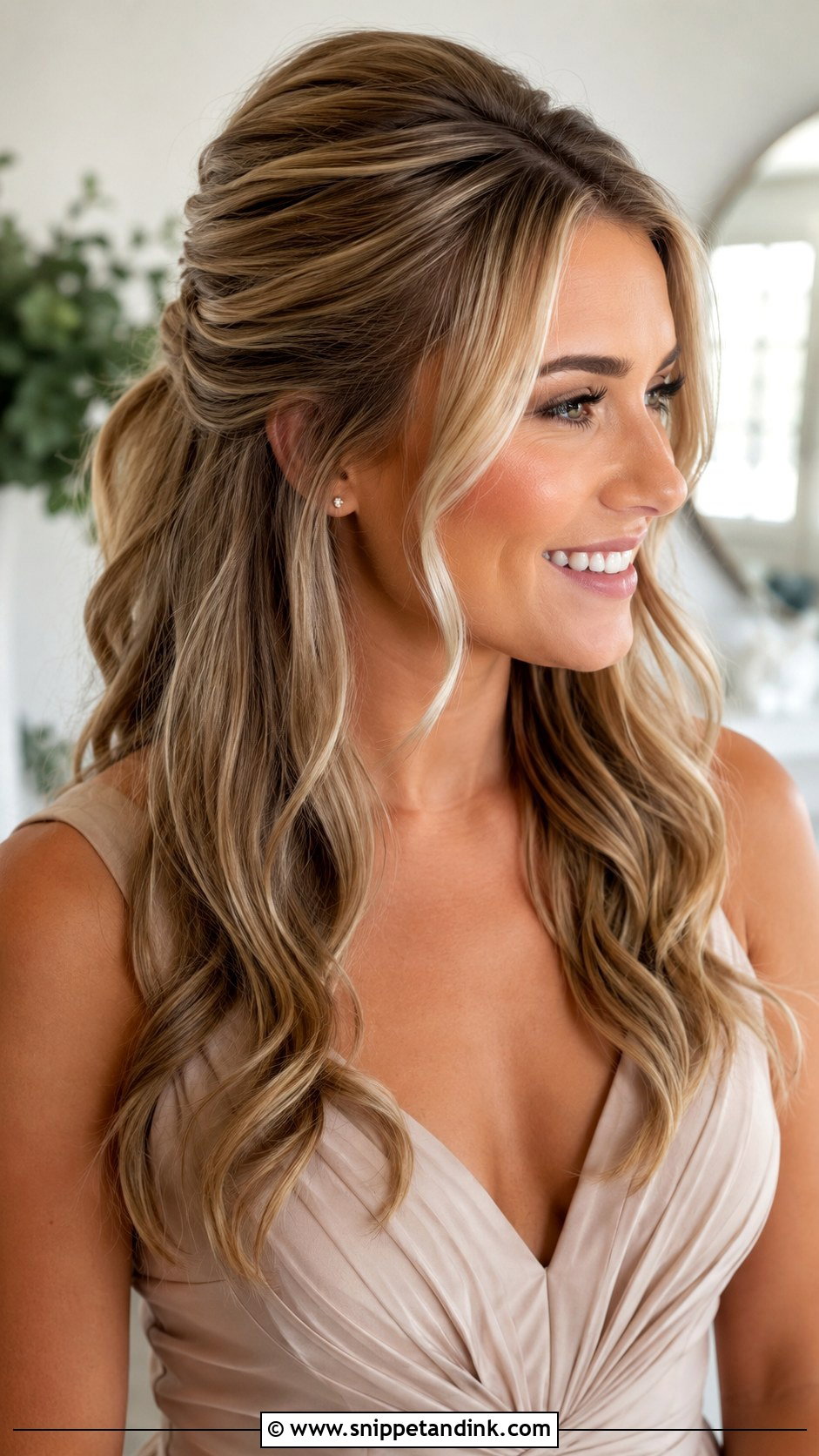 Half Up Blow Dry Hairstyle For Wedding - Snippet and Ink - 20 Blow Dry Hairstyles for Wedding