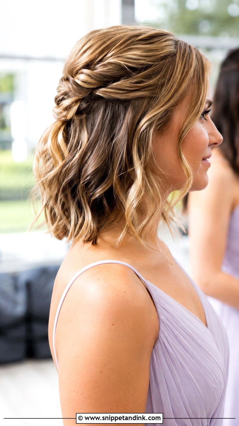 Half Up Bob Bridesmaid Hairstyle - Snippet and Ink - 25 Bob Bridesmaid Hairstyles