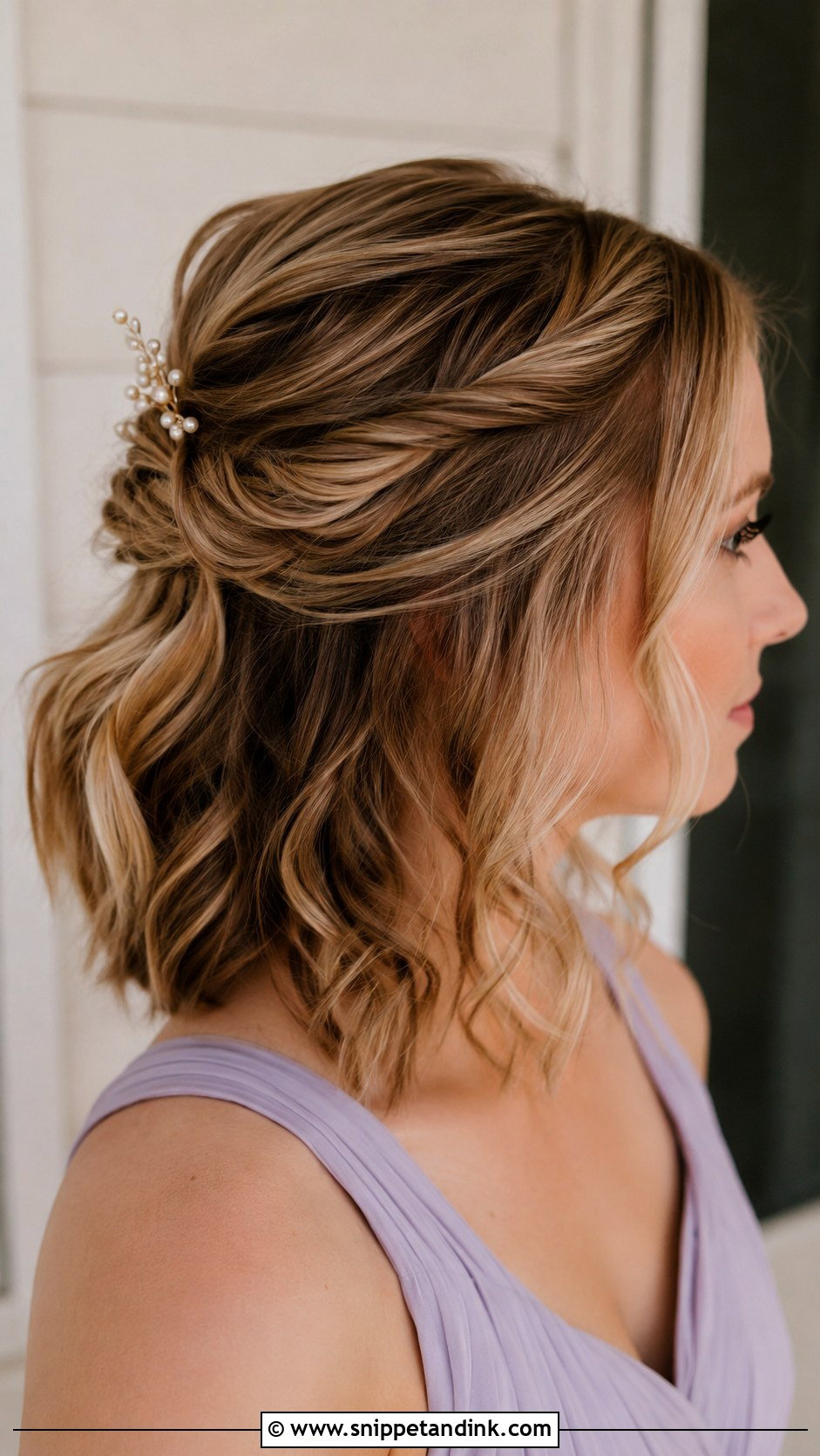 Half Up Bob Bridesmaid Hairstyle - Snippet and Ink - 20 Bridesmaids Hairstyles for Short Hair