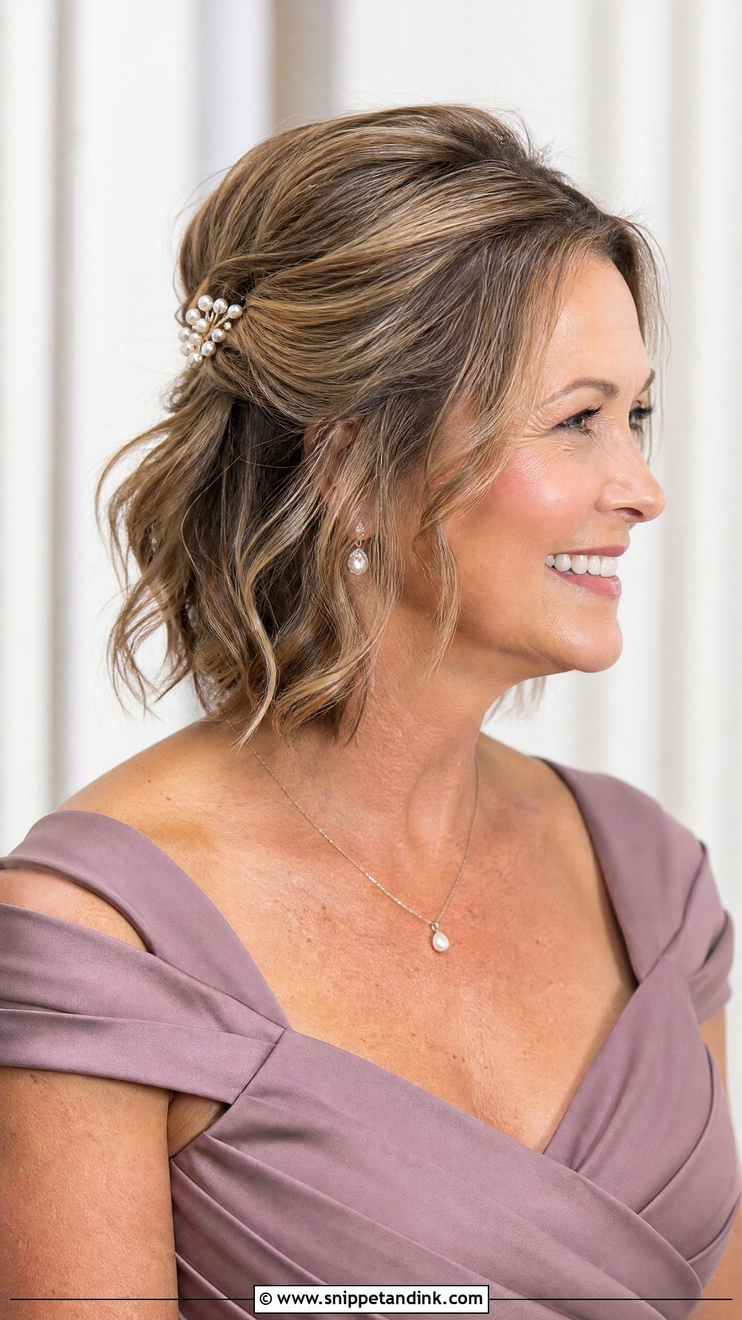 Half Up Bob For Mother Of The Bride - Snippet and Ink - 20 Mother of the Bride Bob Wedding Hairstyles for Short Hair