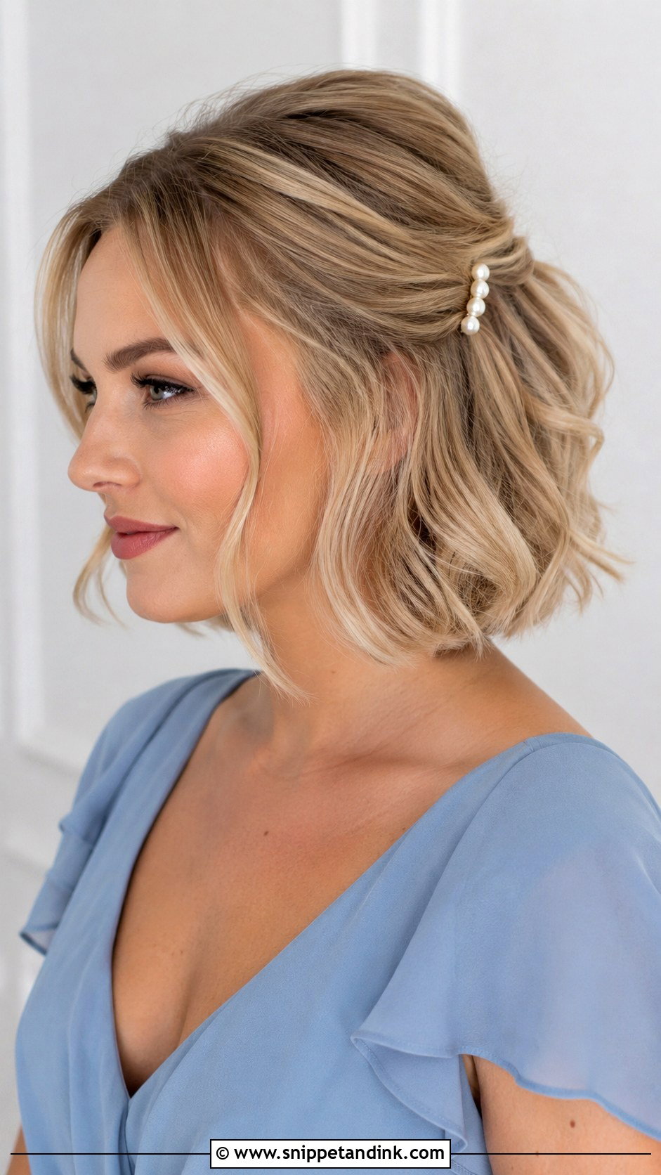 Half Up Bob For Wedding Guest - Snippet and Ink - 15 Hair Styles for Short Hair Wedding Guest