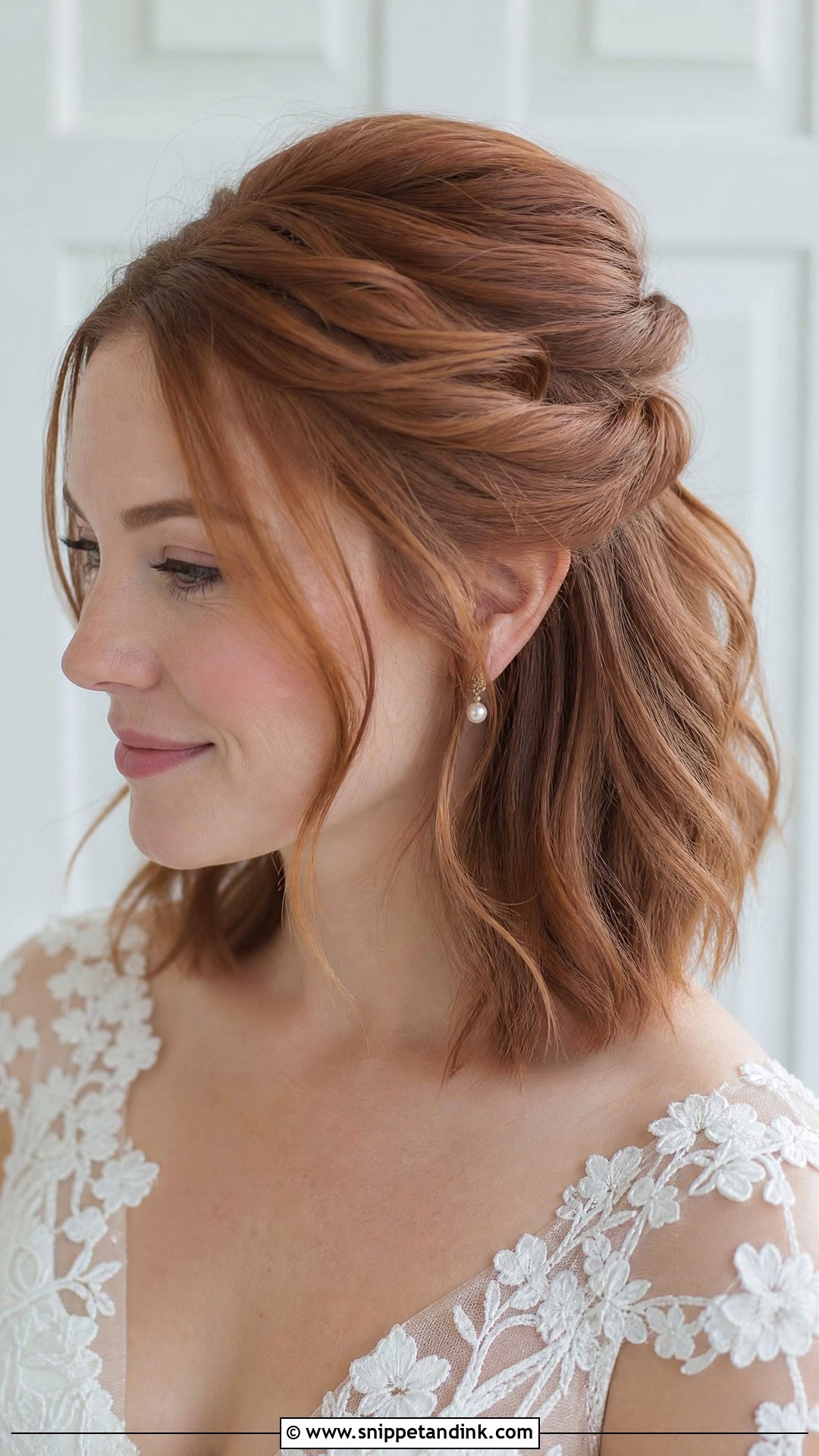 Half Up Bob Wedding Hair - Snippet and Ink - 15 Bob Hair for Wedding Ideas