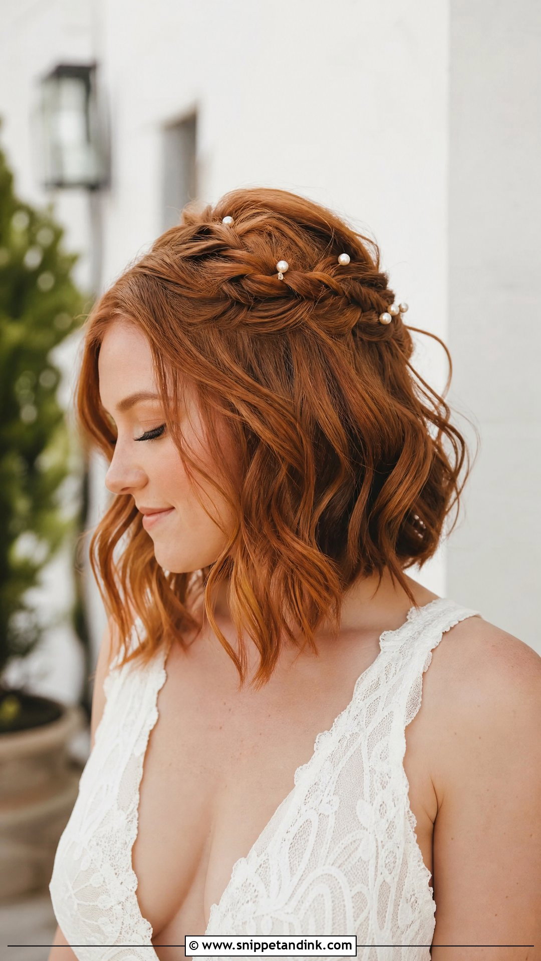 Half Up Bob With Braids - Snippet and Ink - 20 Bride Bob Hairstyle Ideas