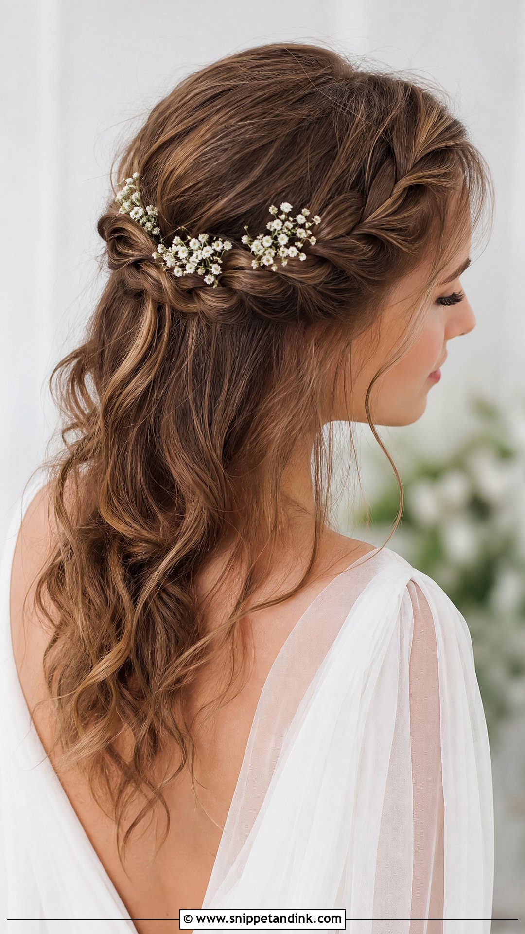 Half Up Boho Braid Crown - Snippet and Ink - 25 Boho Half-Up Bridal Hair Ideas