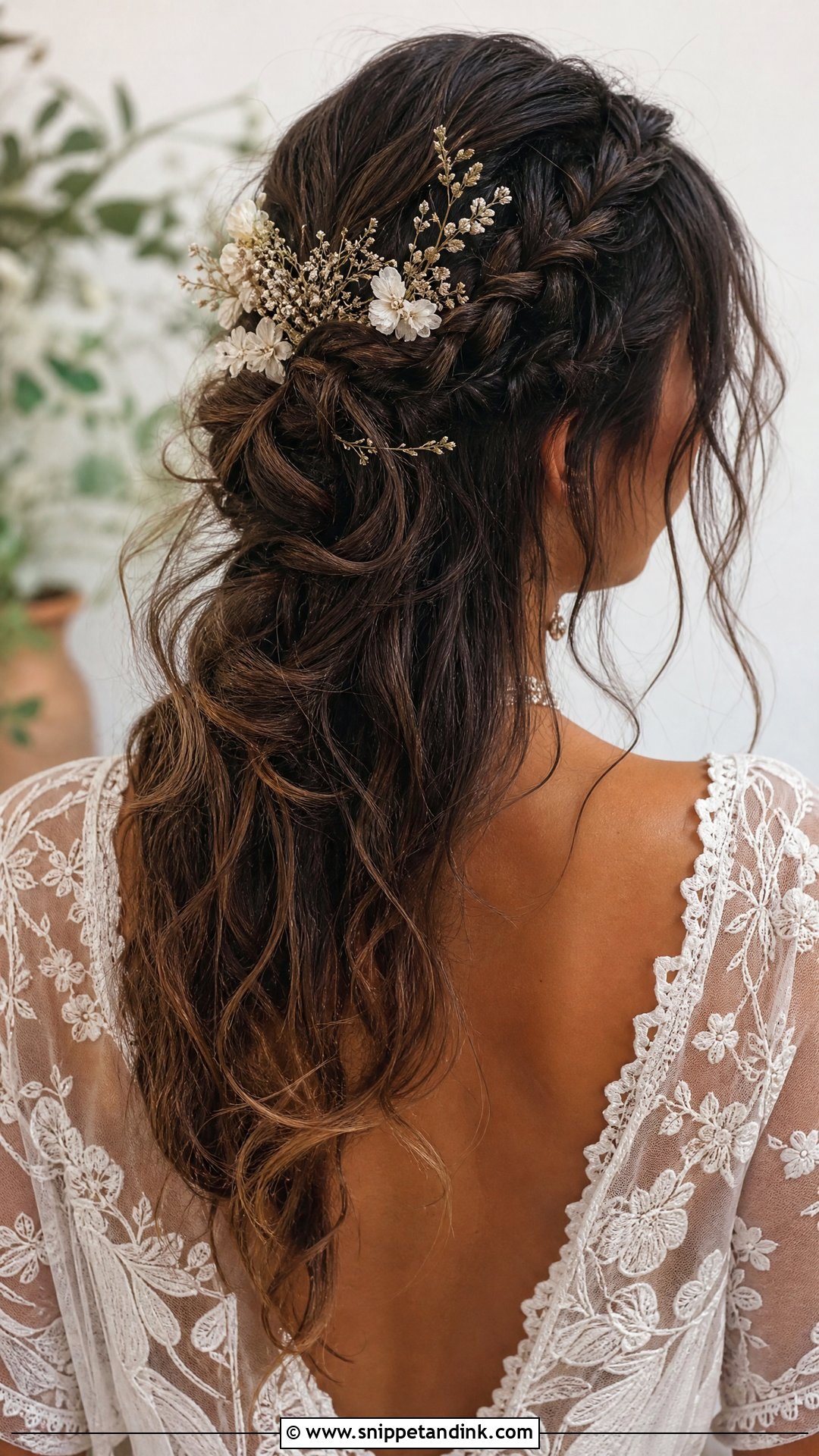 Half Up Boho Braid Wedding Hairstyle - Snippet and Ink - 20 Half-Up Braided Wedding Hairstyles