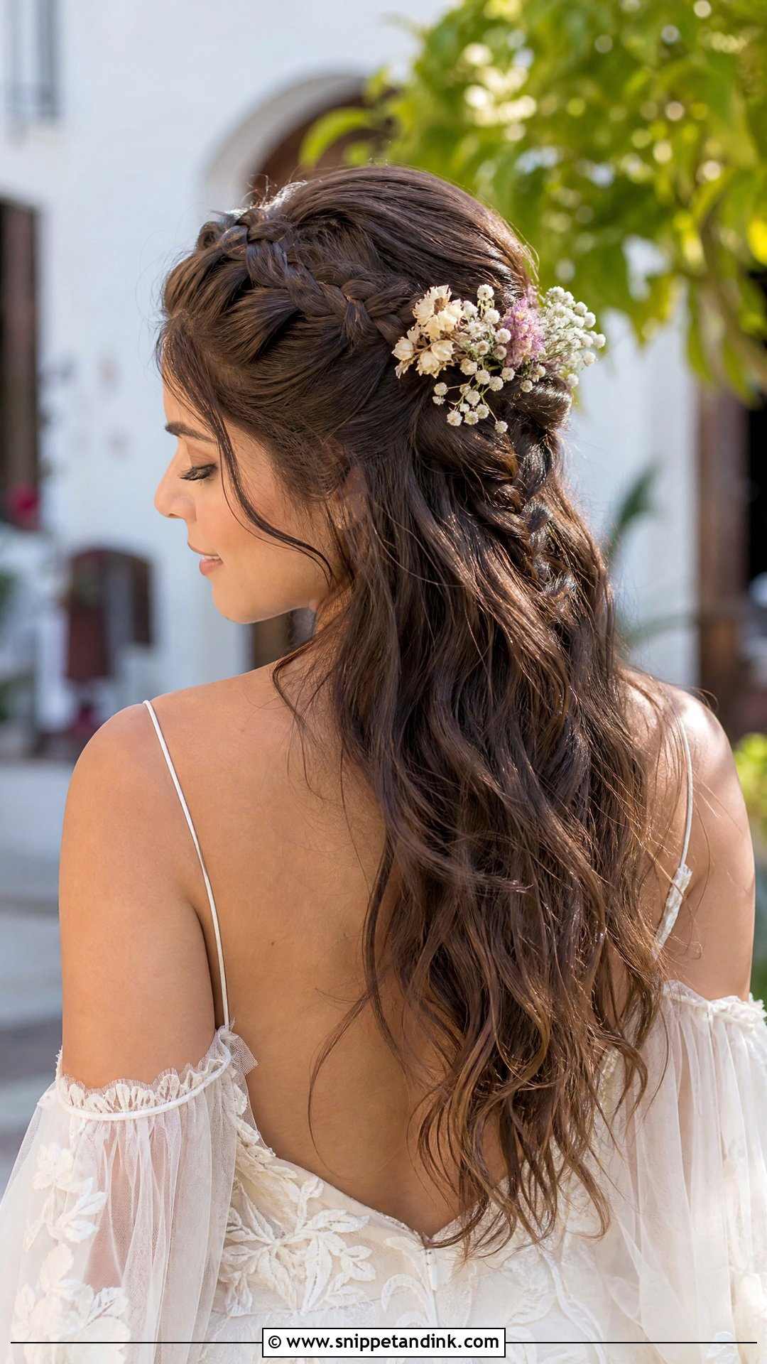 Half Up Boho Braided Wedding Hairstyle - Snippet and Ink - 20 Half Updo Wedding Ideas
