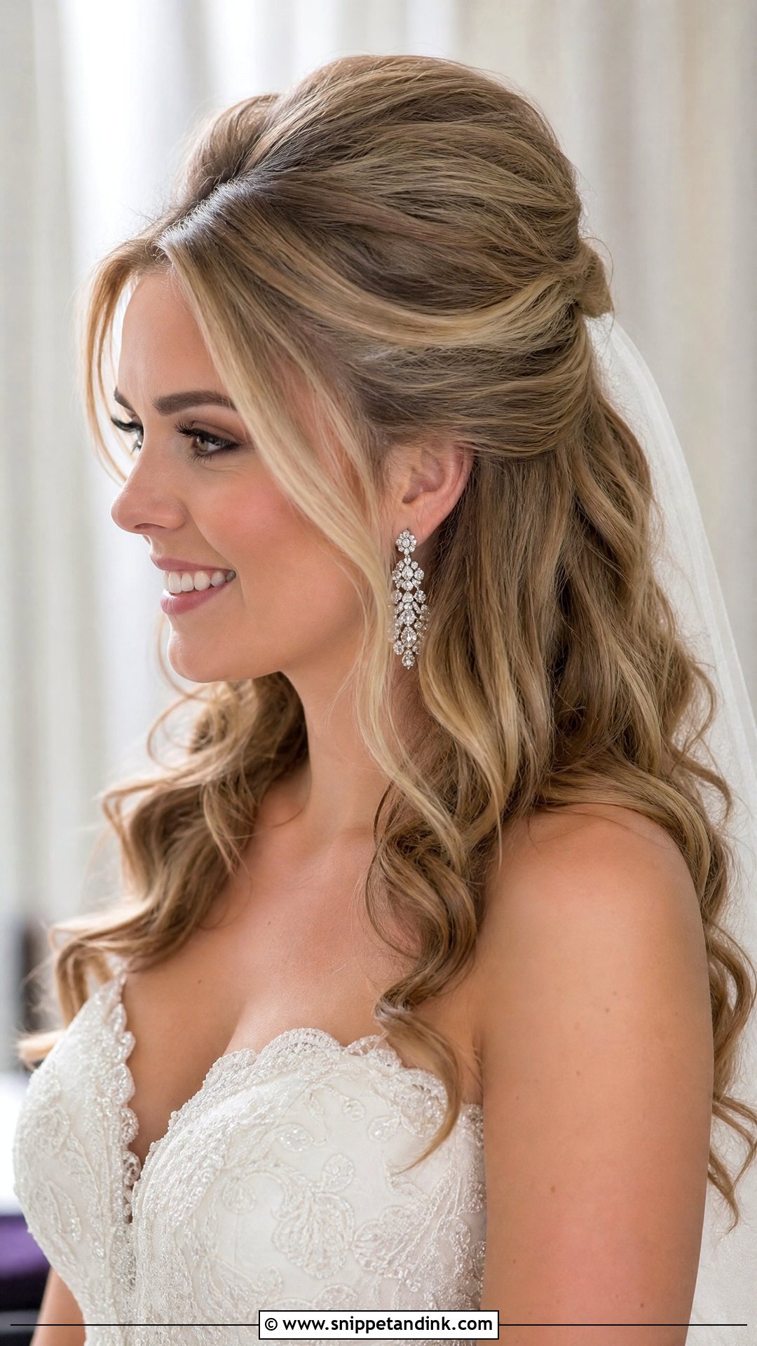 Half Up Bouffant Wedding Hairstyle - Snippet and Ink - 20 Half-Up Wedding Hairstyles for Long Hair the Bride