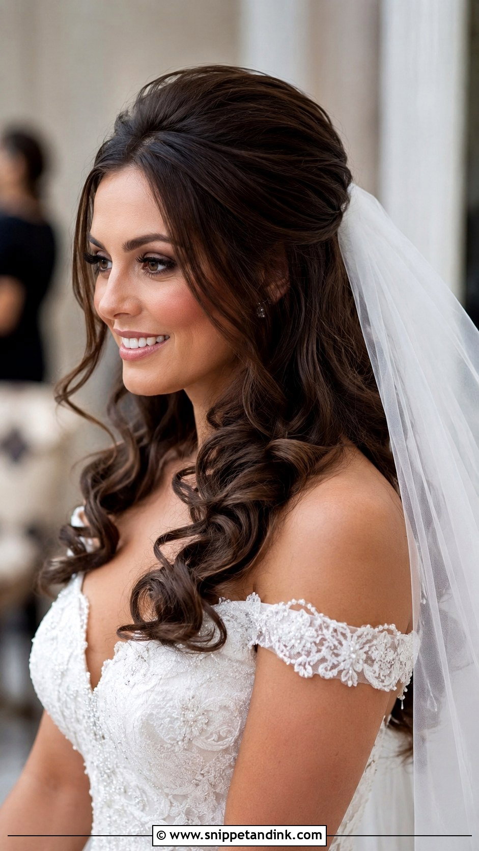 Half Up Bouffant With Curls - Snippet and Ink - 30 Hairstyles for Marriage