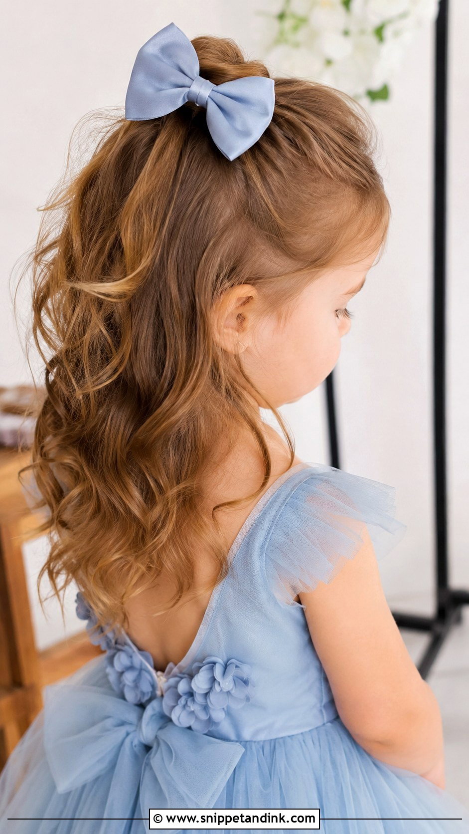Half Up Bow Hairstyle - Snippet and Ink - 20 Flowergirl Hairstyle for Toddler Ideas