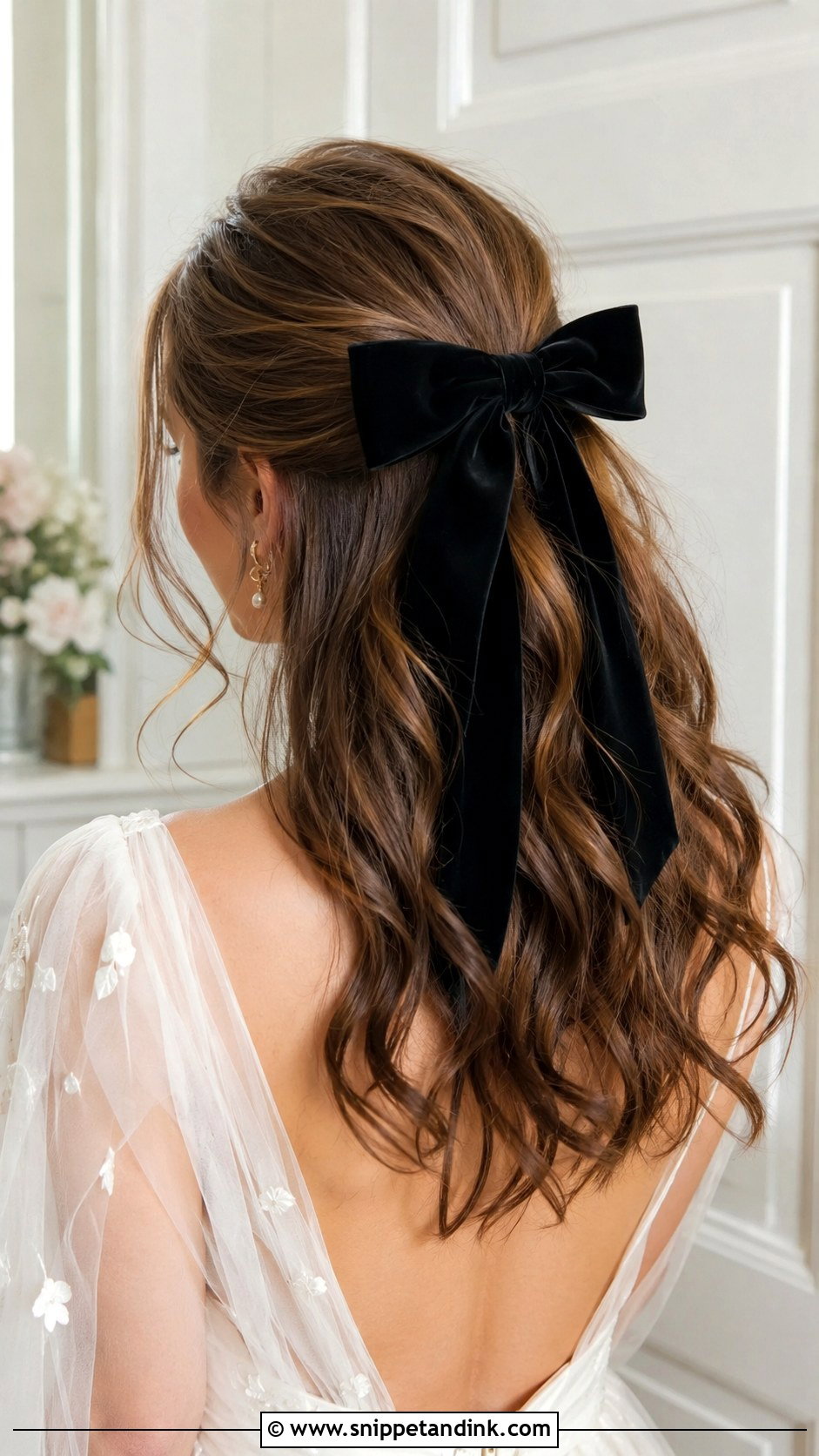 Half Up Bow Hairstyle - Snippet and Ink - 20 Formal Wedding Guest Hairstyles