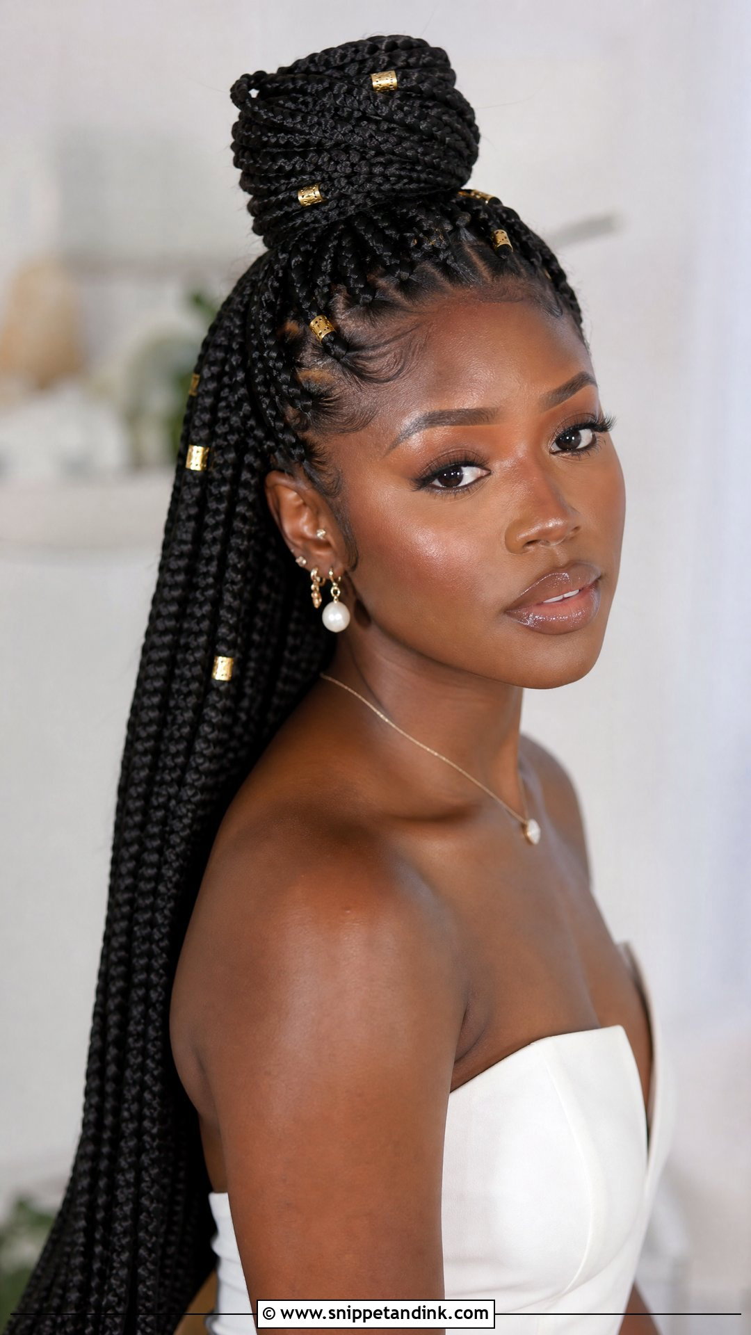 Half Up Box Braids With Bun - Snippet and Ink - 30 Black Bridal Hairstyles