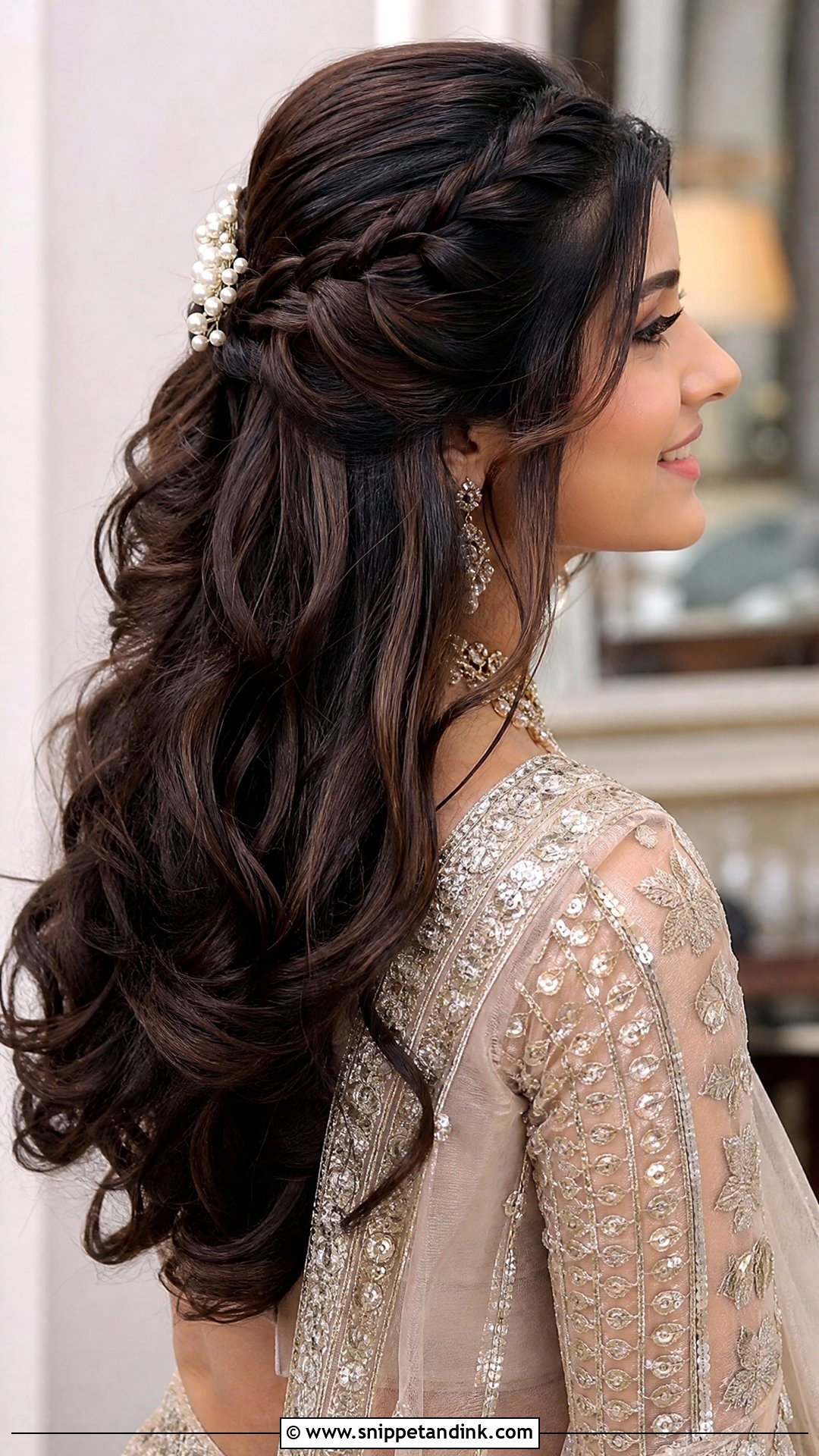Half Up Braid Indian Wedding - Snippet and Ink - 15 Braid Hairstyle Indian Wedding Ideas