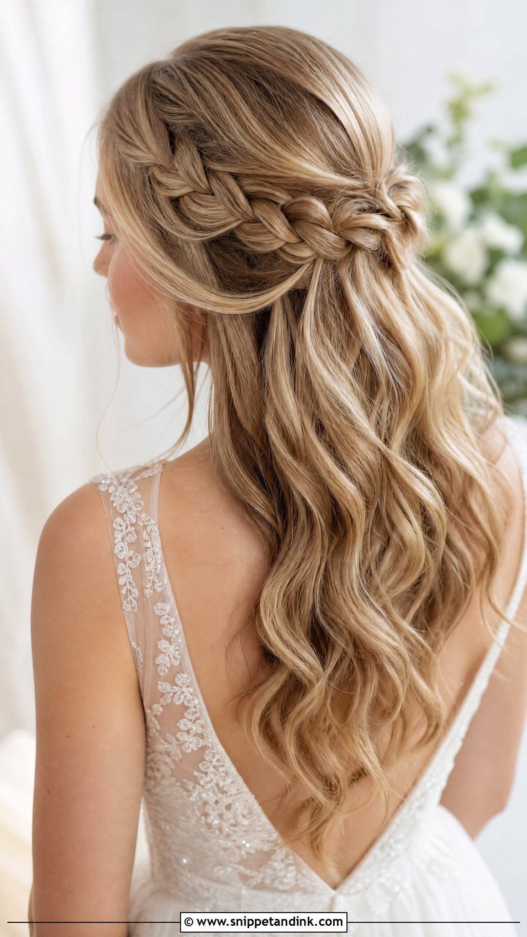 Half Up Braid Wedding Hairstyle - Snippet and Ink - 30 Easy Wedding Hairstyles Do It Yourself