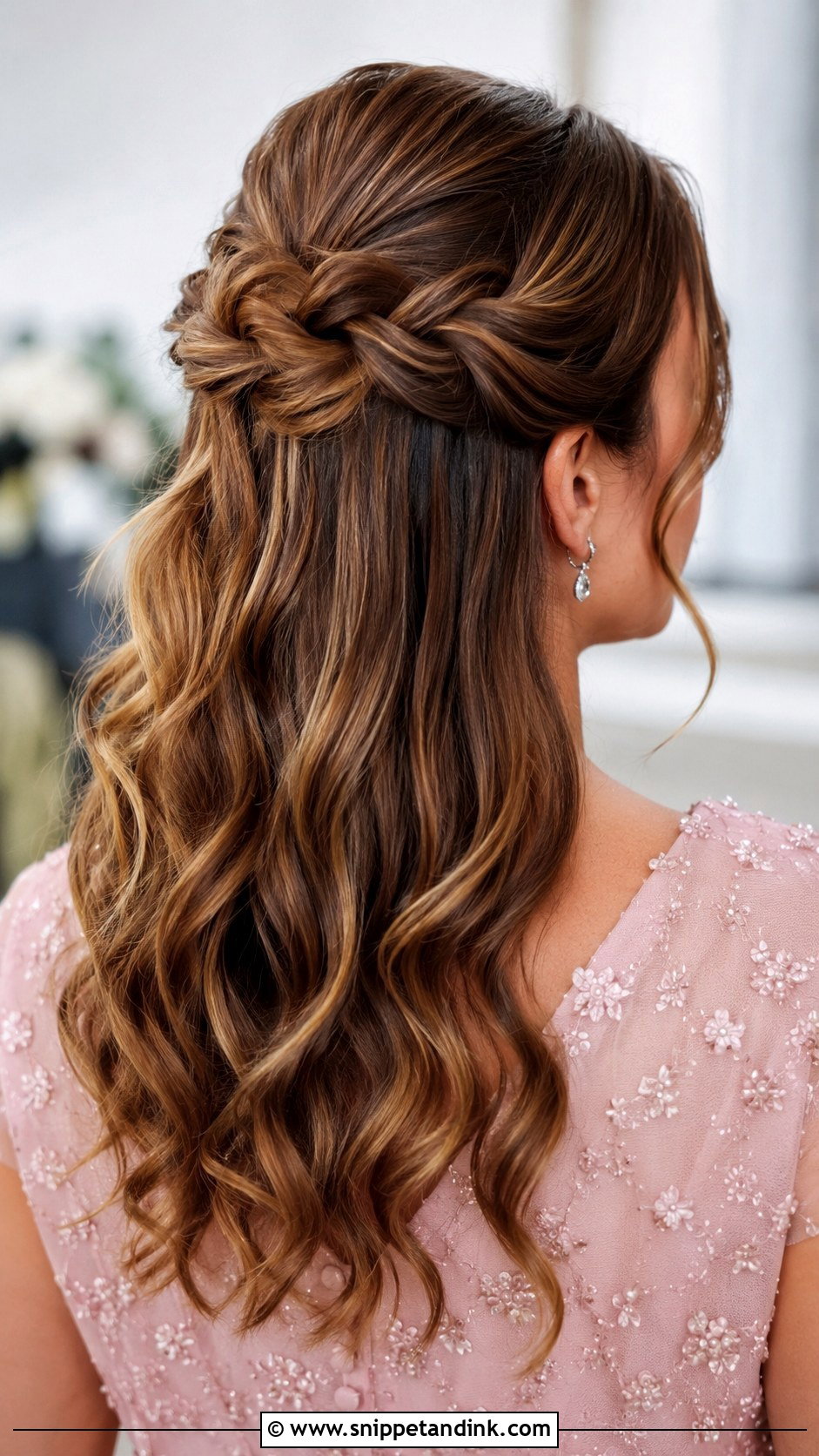 Half Up Braid for Mother of the Bride - Snippet and Ink - 30 Mother of Bride Hairstyles