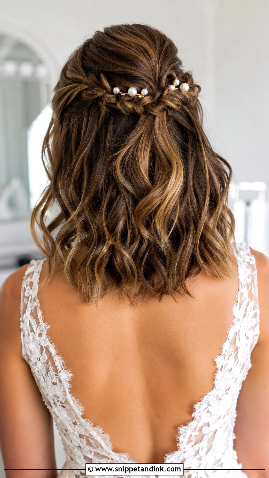 Half Up Braided Bob - Snippet and Ink - 20 Hairstyles for Weddings Short Hair