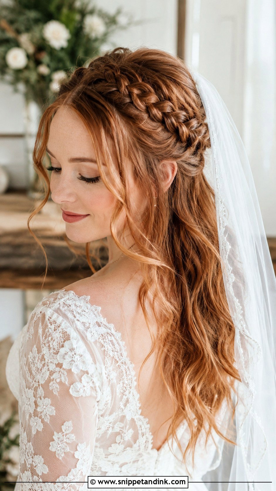 Half Up Braided Bridal Look - Snippet and Ink - 20 Latest Bridal Hairstyles