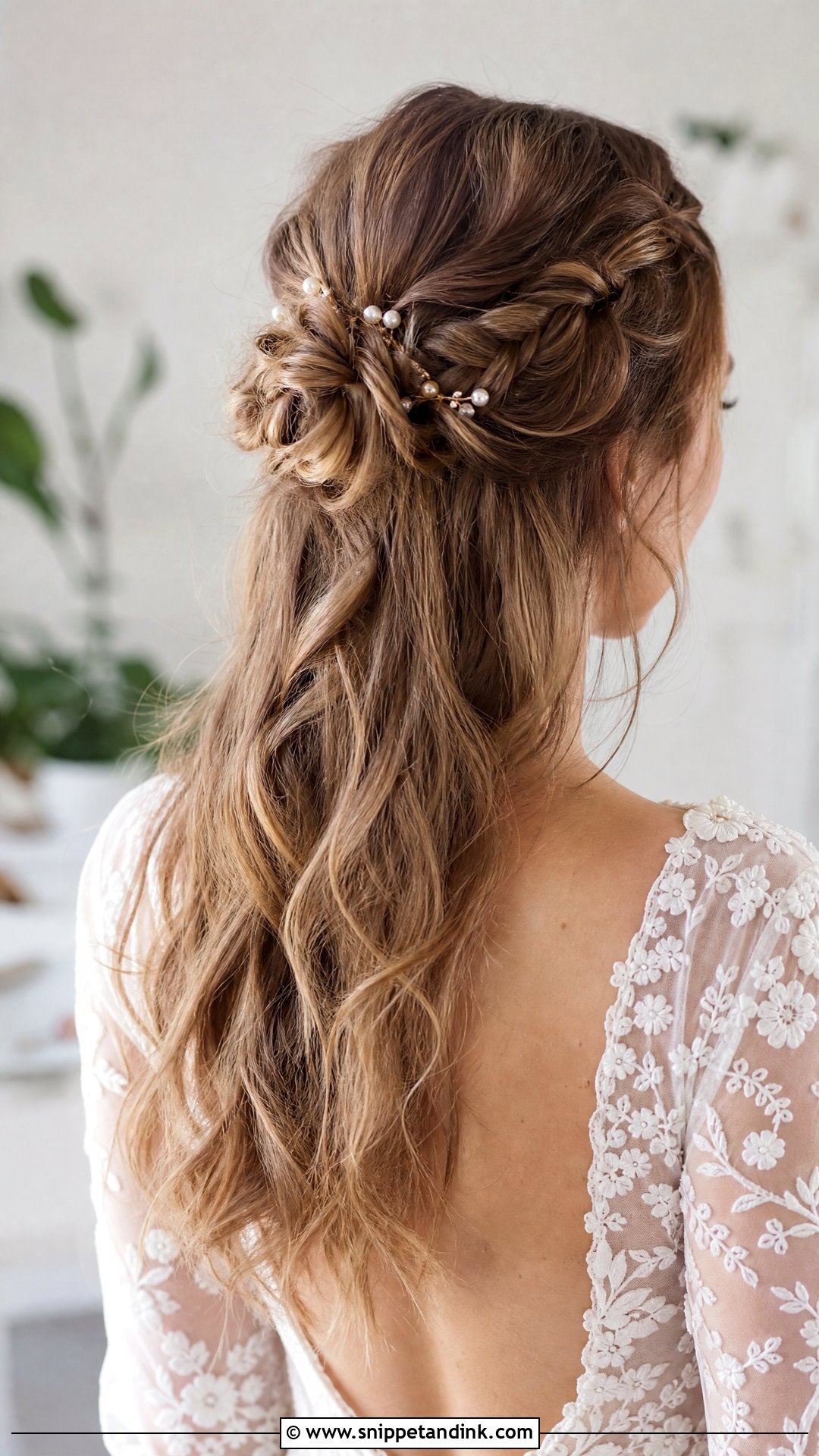 Half Up Braided Bun - Snippet and Ink - 20 Wedding Hairstyles for Mid Length Hair
