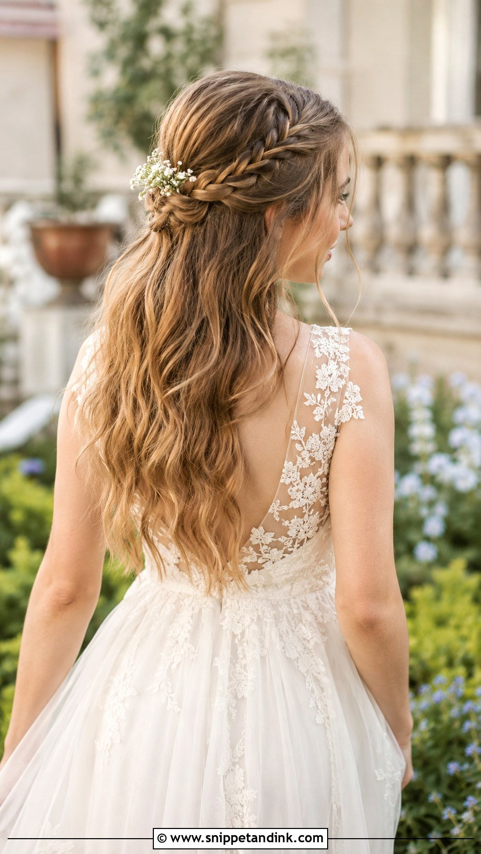 Half Up Braided Crown - Snippet and Ink - 20 Simple Wedding Hairstyles Down