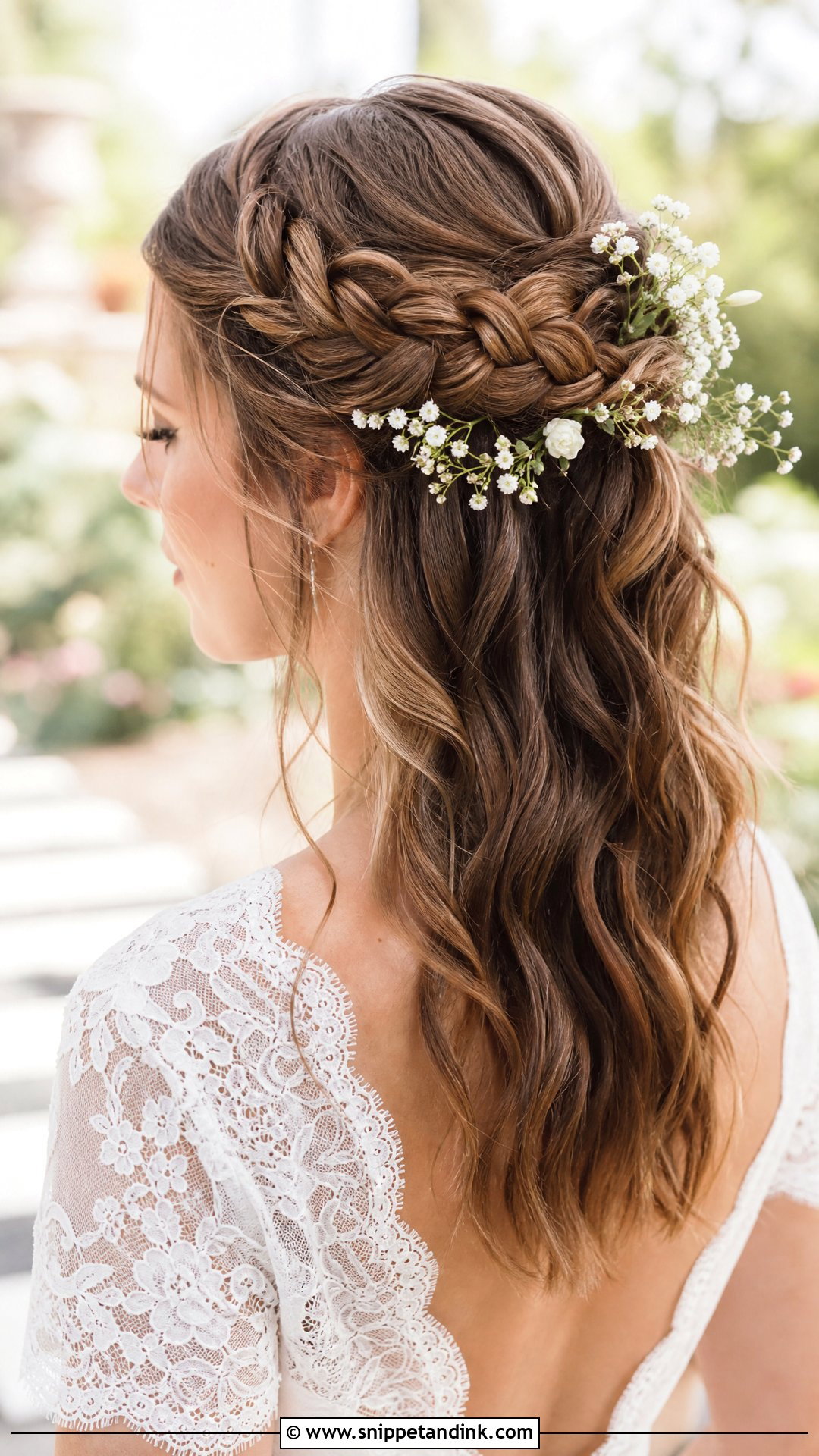 Half Up Braided Crown - Snippet and Ink - 20 Unique Bridal Hairstyles