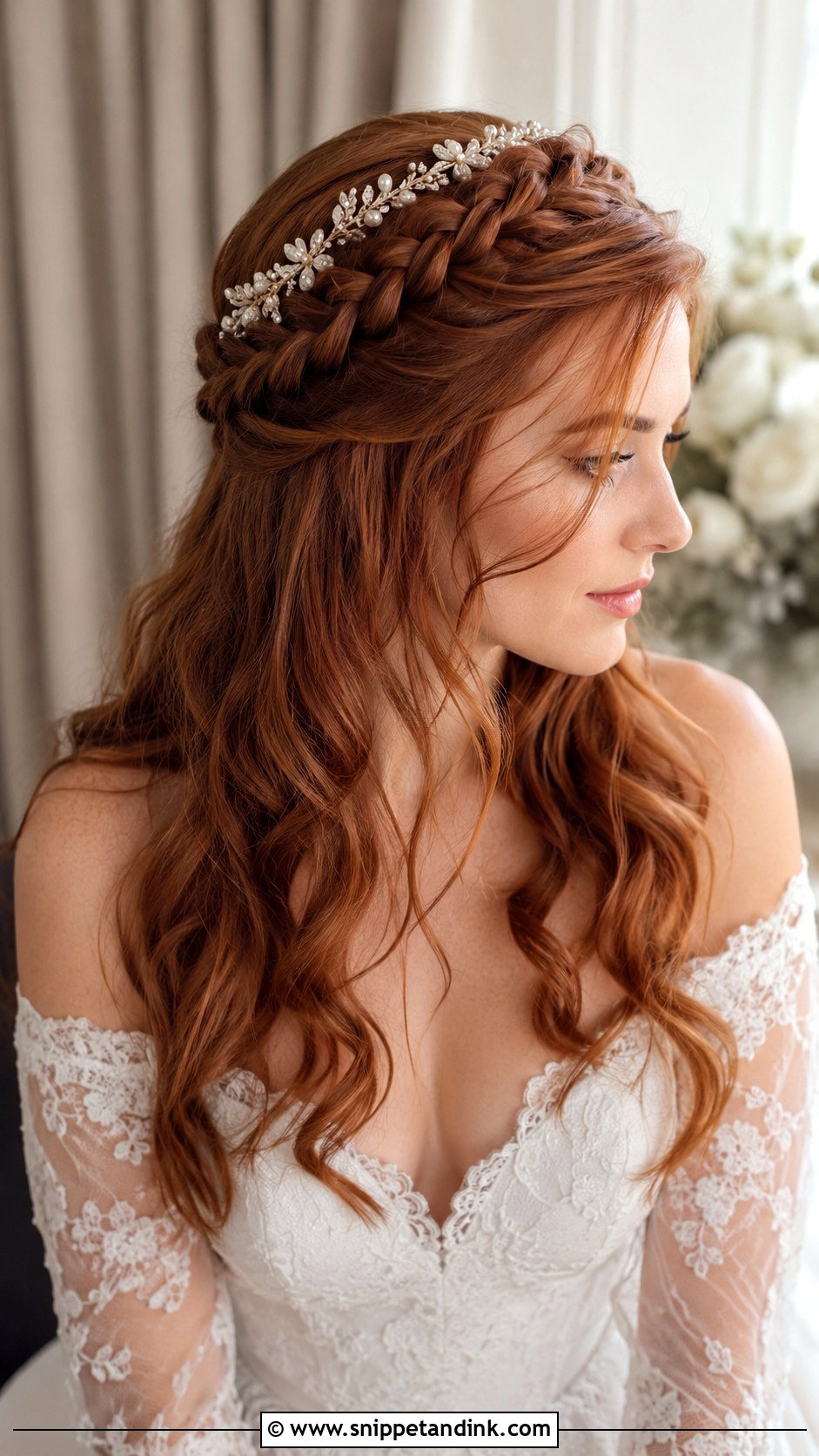 Half Up Braided Crown - Snippet and Ink - 25 Bridal Braided Hairstyles