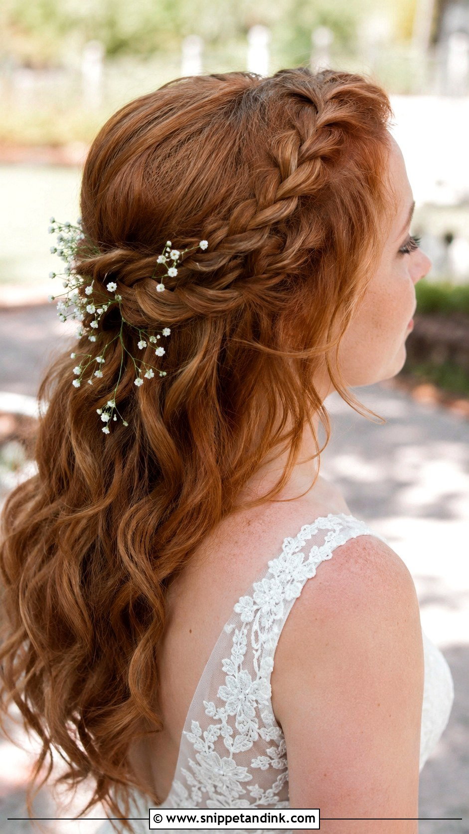 Half Up Braided Crown - Snippet and Ink - 25 Classy Wedding Hair Ideas