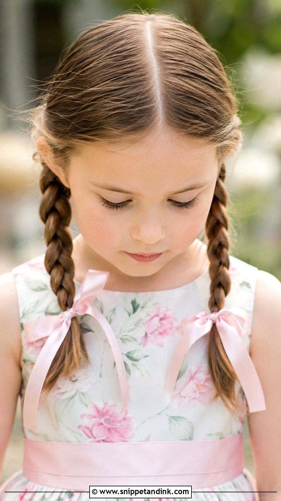 Half Up Braided Crown - Snippet and Ink - 30 Kids Wedding Hair Ideas