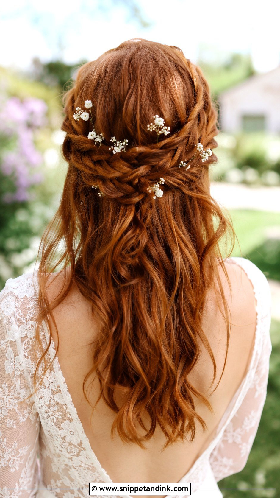Half Up Braided Crown - Snippet and Ink - 20 Shoulder Length Half-Up Half-Down Wedding Hair Ideas