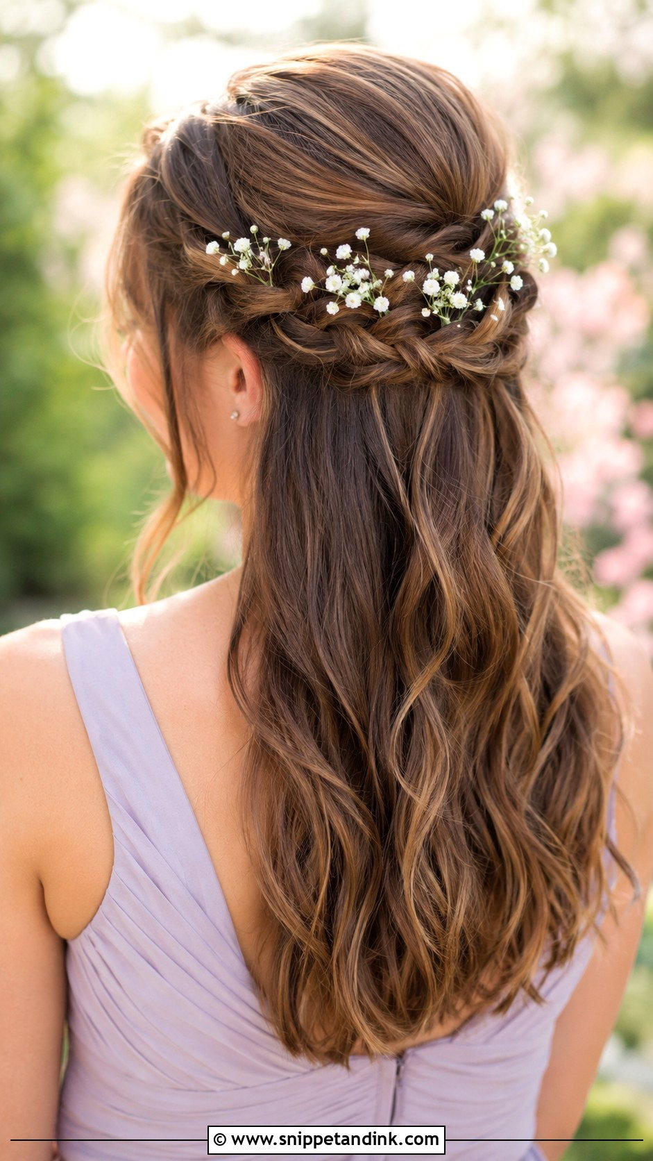 Half Up Braided Crown Hairstyle - Snippet and Ink - 25 Half-Up Maid of Honor Hairstyles