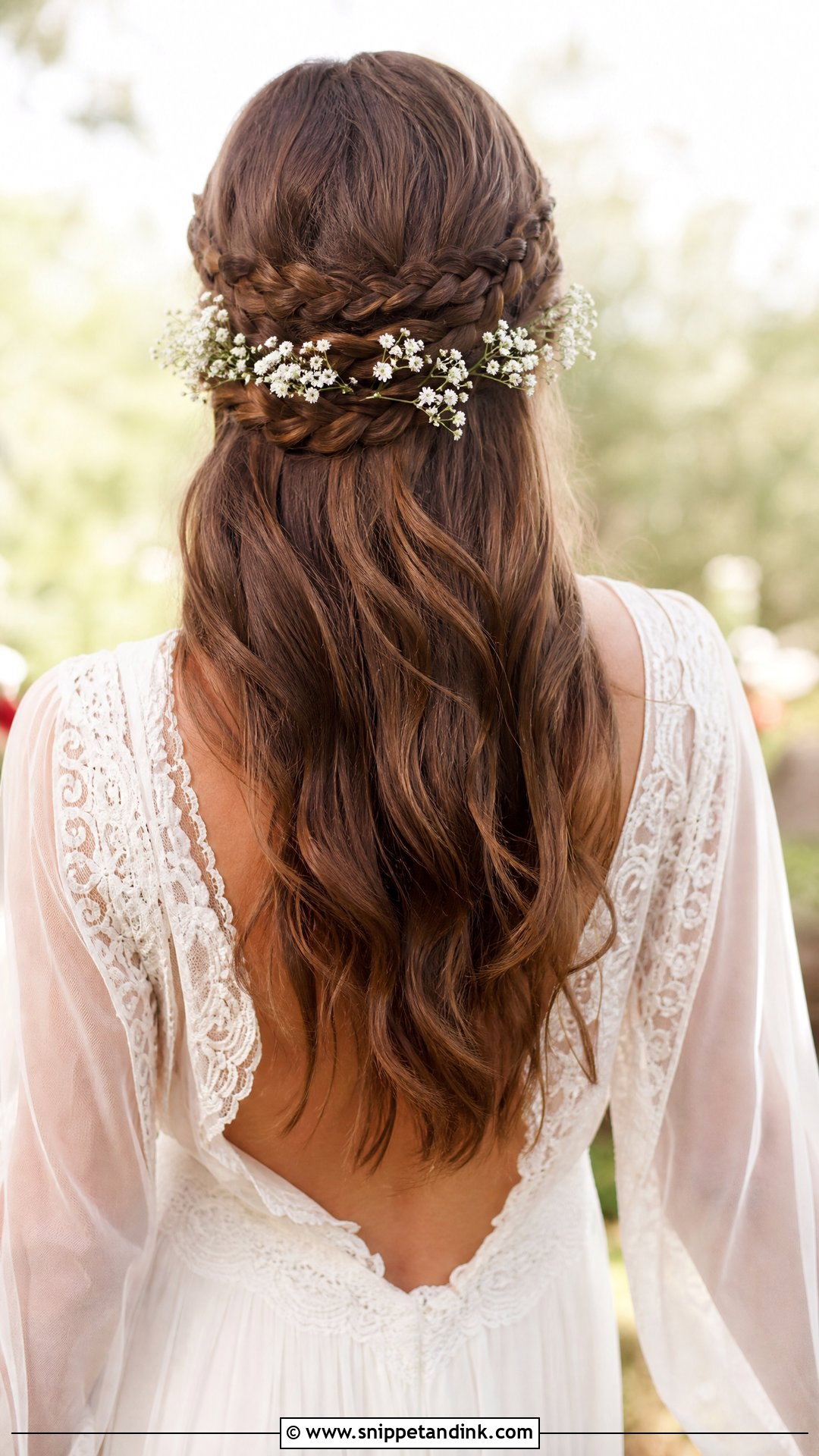 Half Up Braided Crown Wedding Hairstyle - Snippet and Ink - 20 Half-Up Bridal Hairstyles for Long Hair
