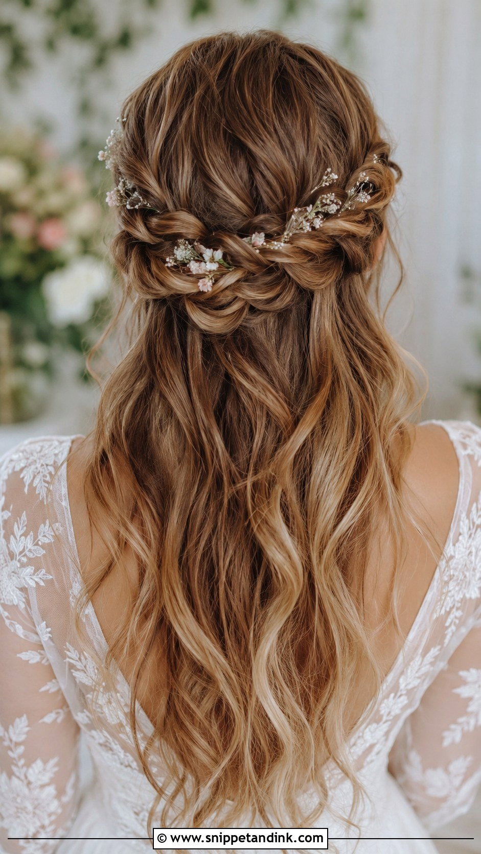 Half Up Braided Crown - Snippet and Ink - 20 Braid Hairstyle for Weddings Ideas
