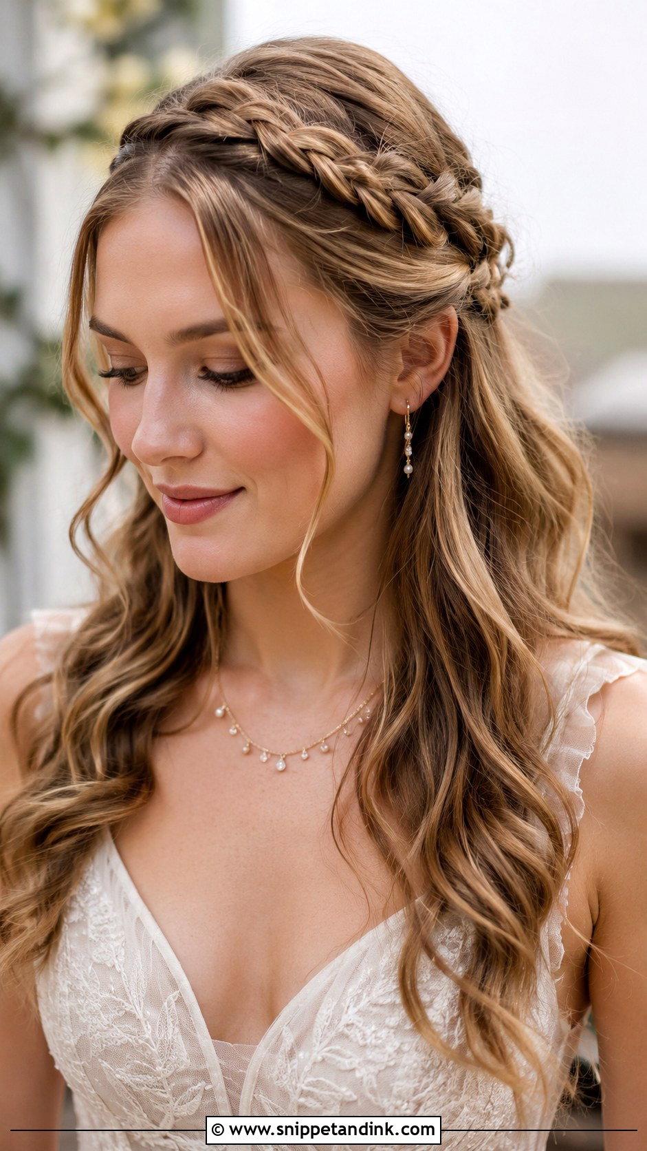 Half Up Braided Hairstyle for Engagement - Snippet and Ink - 20 Simple Hairstyle for Engagement Ideas