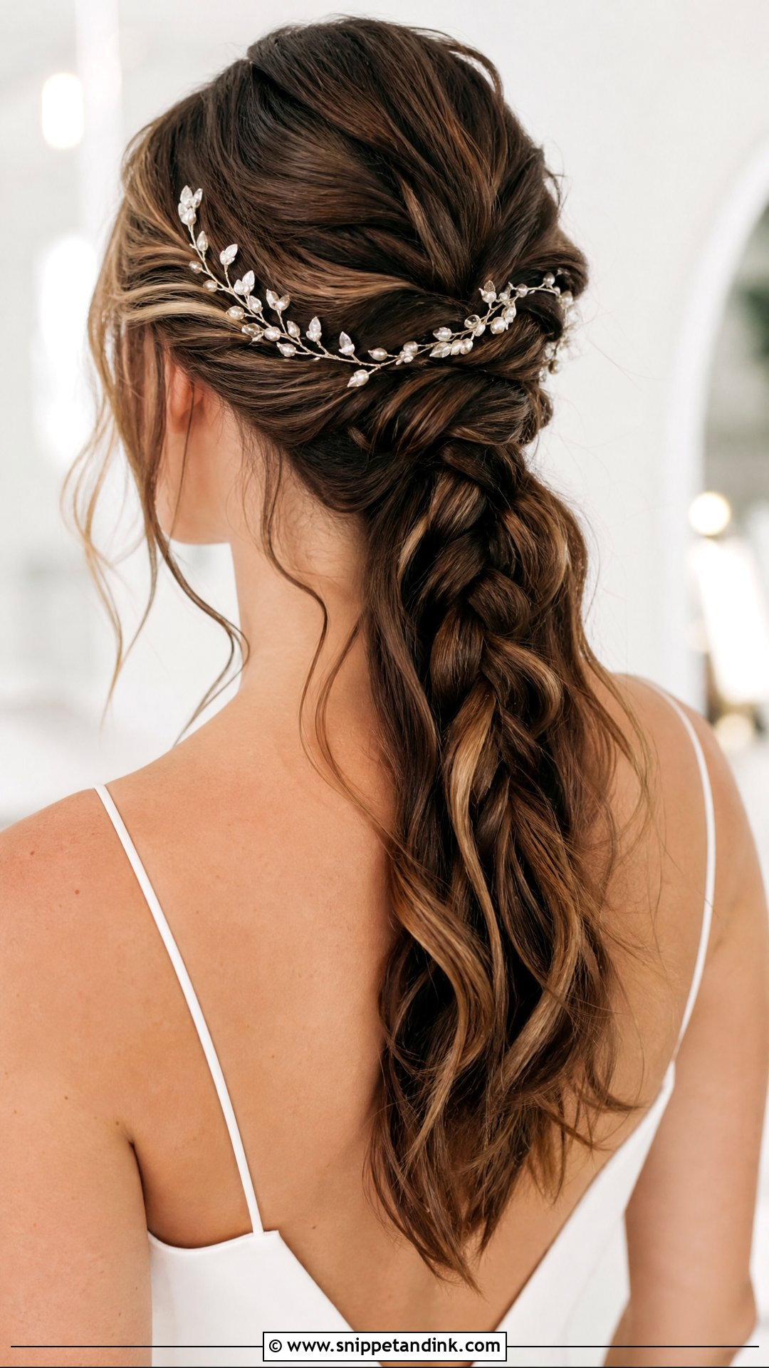 Half Up Braided Ponytail Wedding Hairstyle - Snippet and Ink - 20 Half-Up Braided Wedding Hairstyles