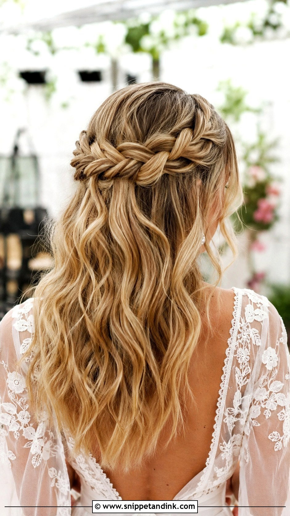 Half Up Braided Style - Snippet and Ink - 20 Wedding Party Hairstyles for Medium Hair