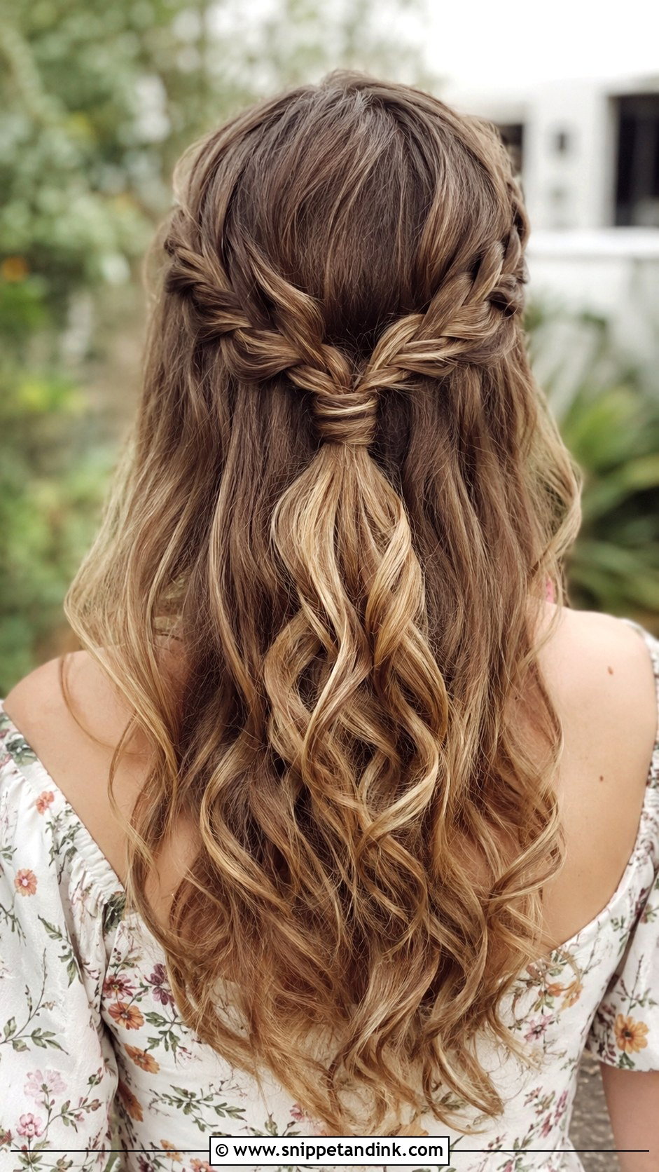 Half Up Braided Style - Snippet and Ink - 25 Long Hairstyles for Wedding Guest