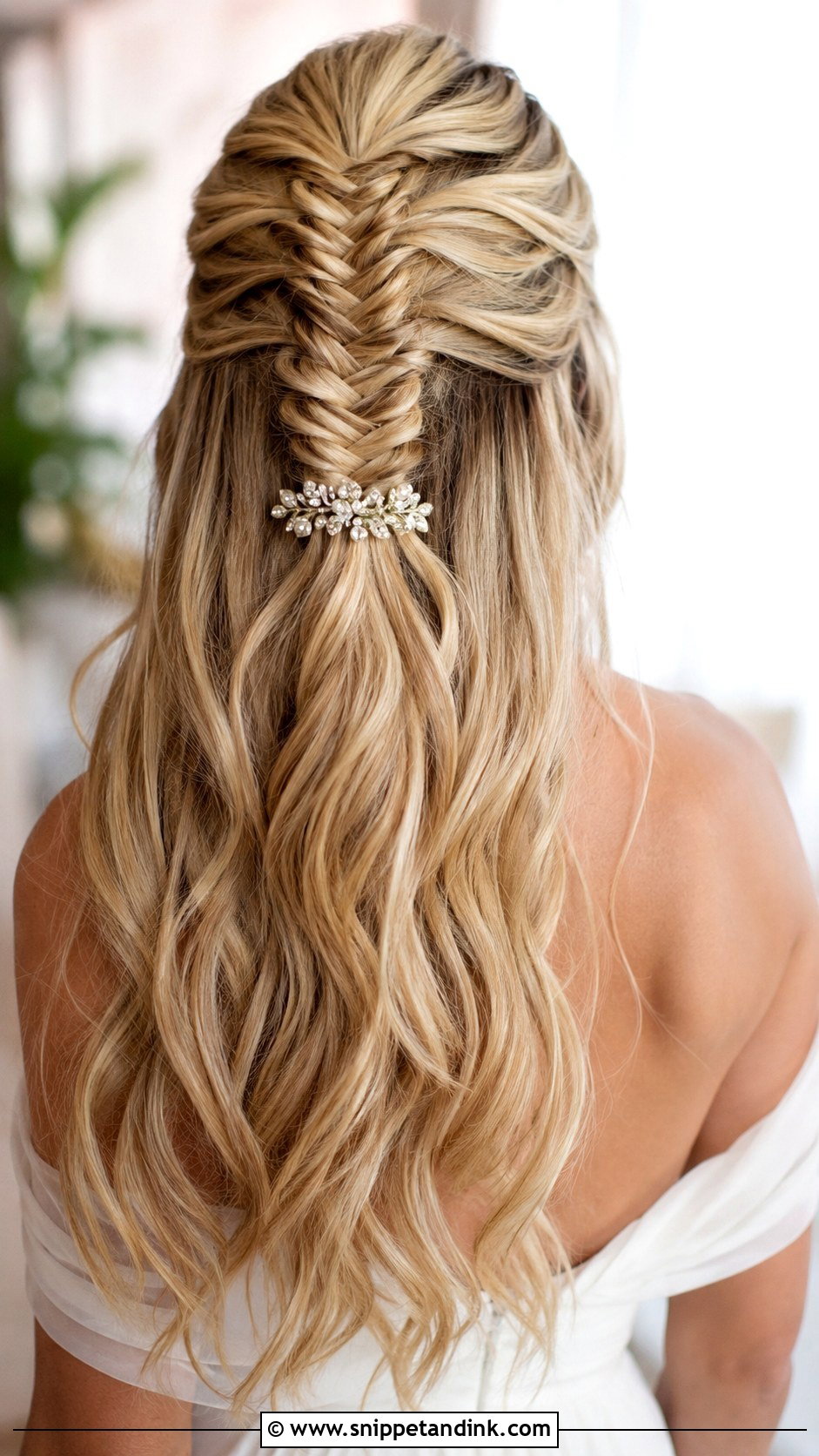 Half Up Braided Style - Snippet and Ink - 25 Wedding Hair Braid Ideas