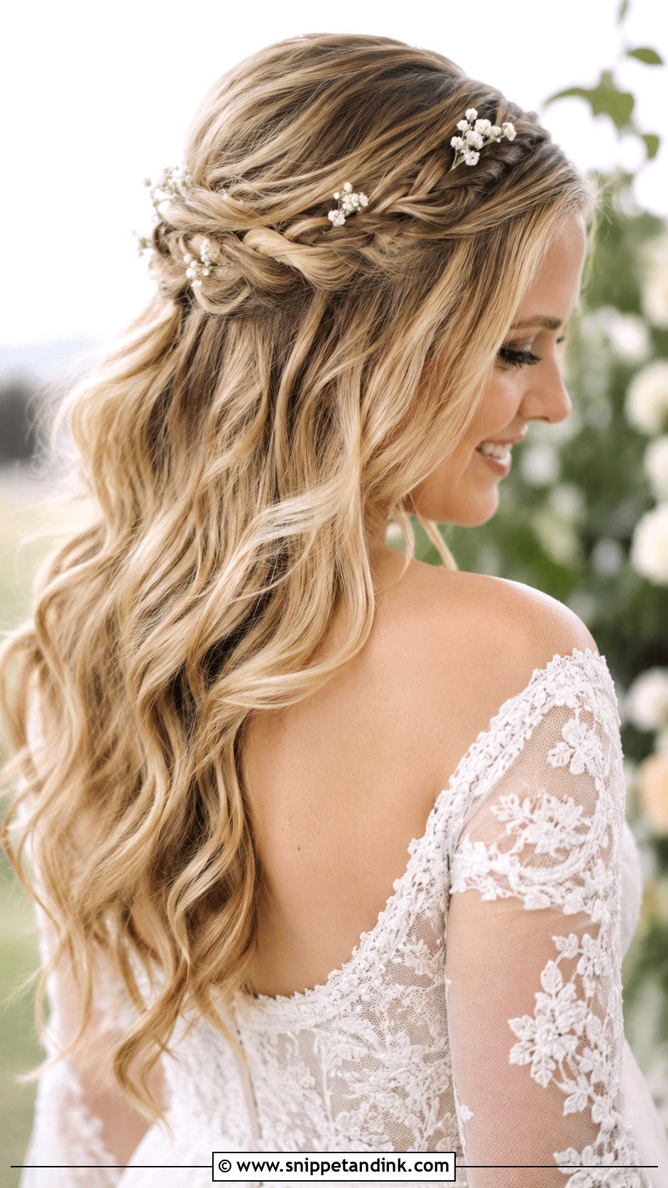 Half Up Braided Style - Snippet and Ink - 25 Wedding Hair Dos