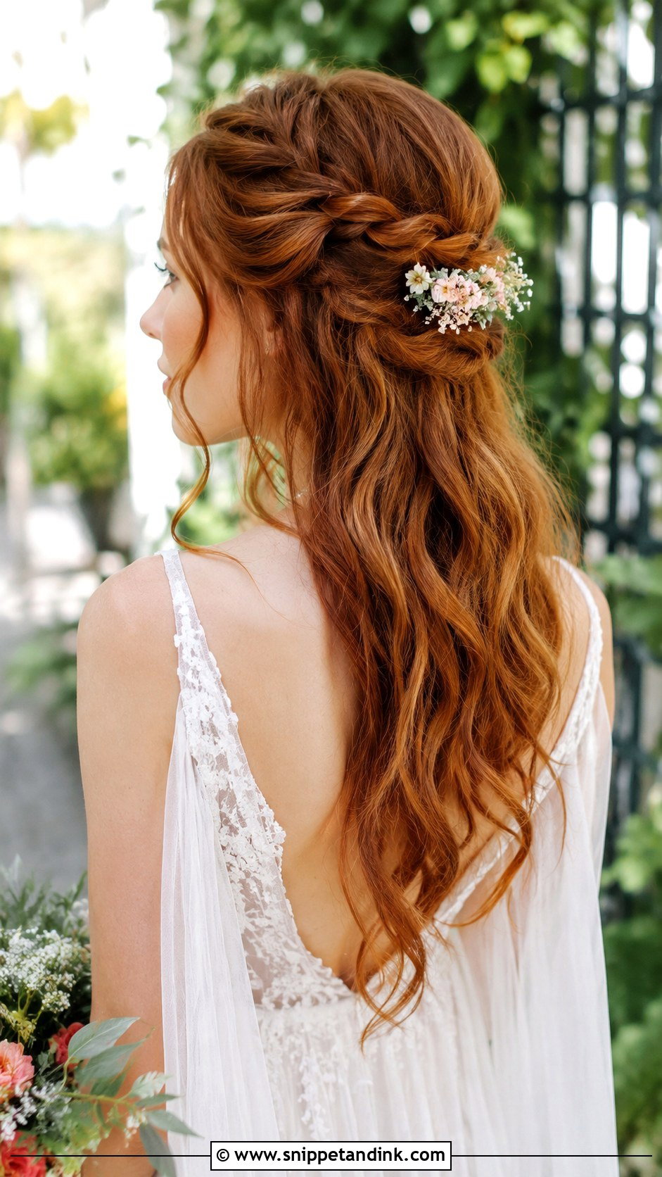 Half Up Braided Style - Snippet and Ink - 20 Easy Bridal Hair Ideas