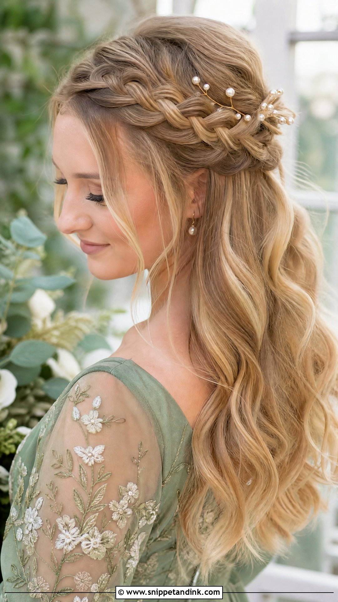 Half Up Braided Style - Snippet and Ink - 20 Hairstyles for Bride Sister