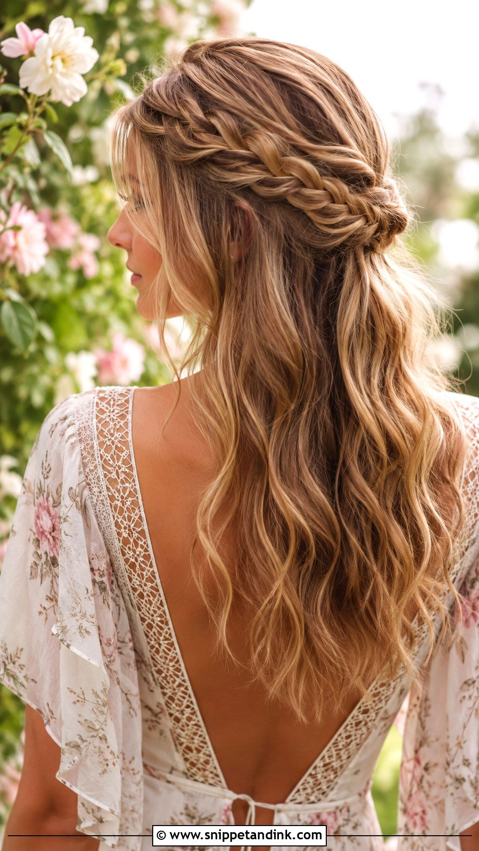 Half Up Braided Style - Snippet and Ink - 20 Rehearsal Dinner Hair for Bride Ideas