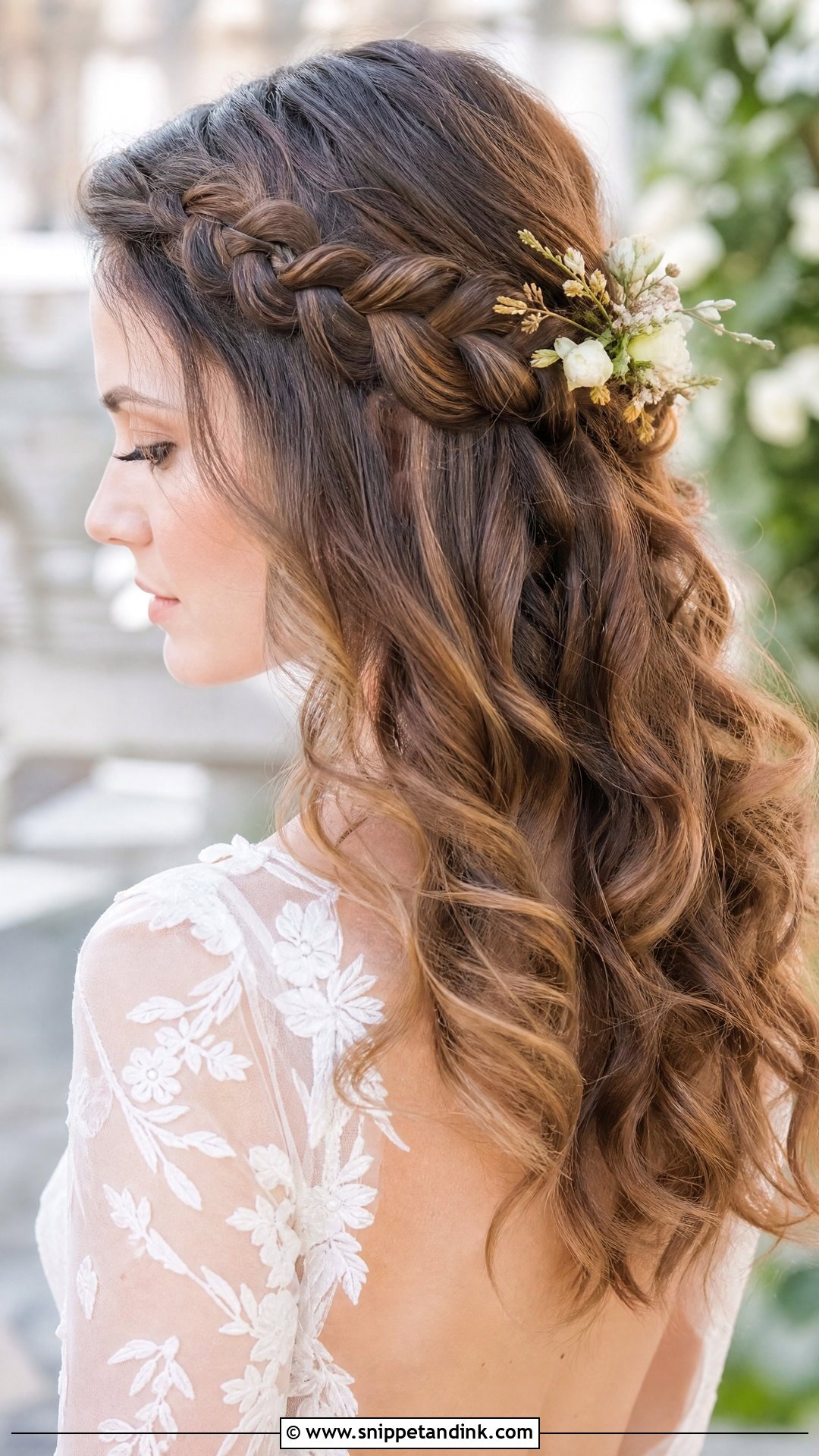 Half Up Braided Style - Snippet and Ink - 20 Simple Wedding Hairstyles for Medium Hair