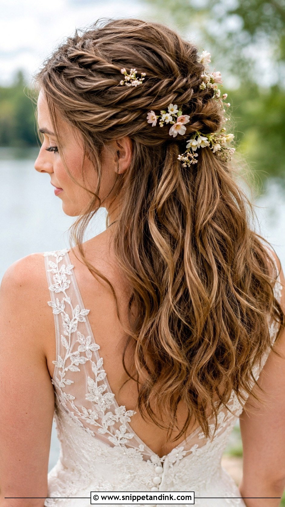 Half Up Braided Style With Twists - Snippet and Ink - 20 Garden Wedding Hairstyles