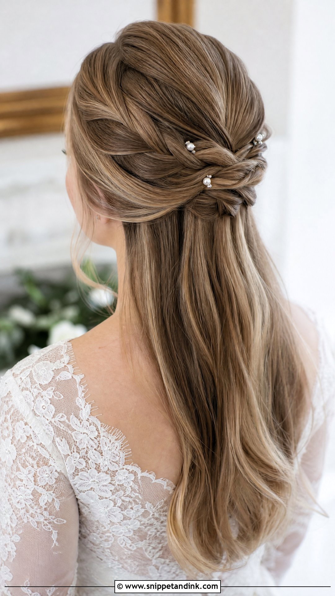Half Up Braided Style for Straight Hair - Snippet and Ink - 20 Wedding Hairstyle for Straight Hair Ideas