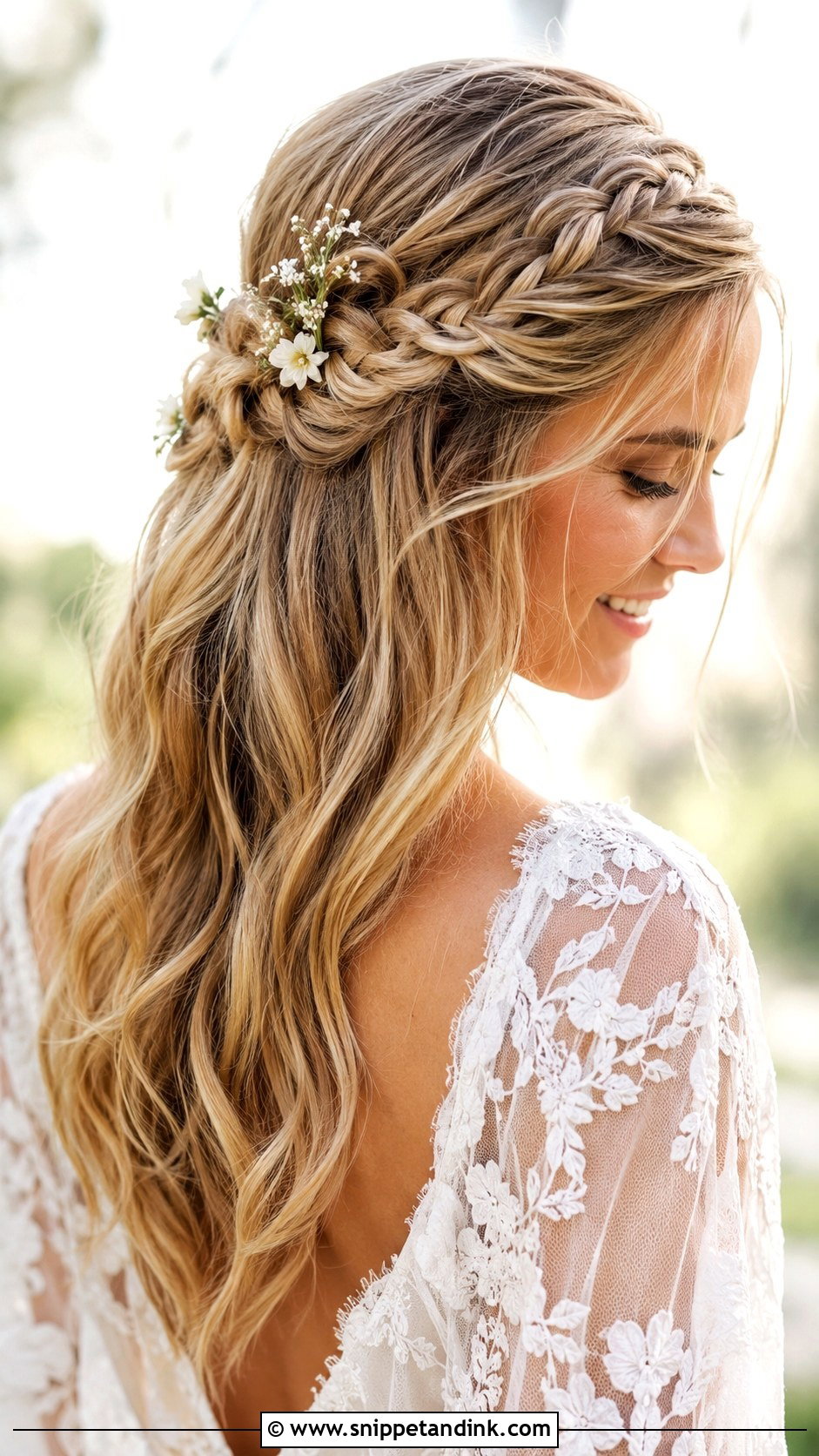 Half Up Braided Style - Snippet and Ink - 20 Classy Wedding Hairstyles