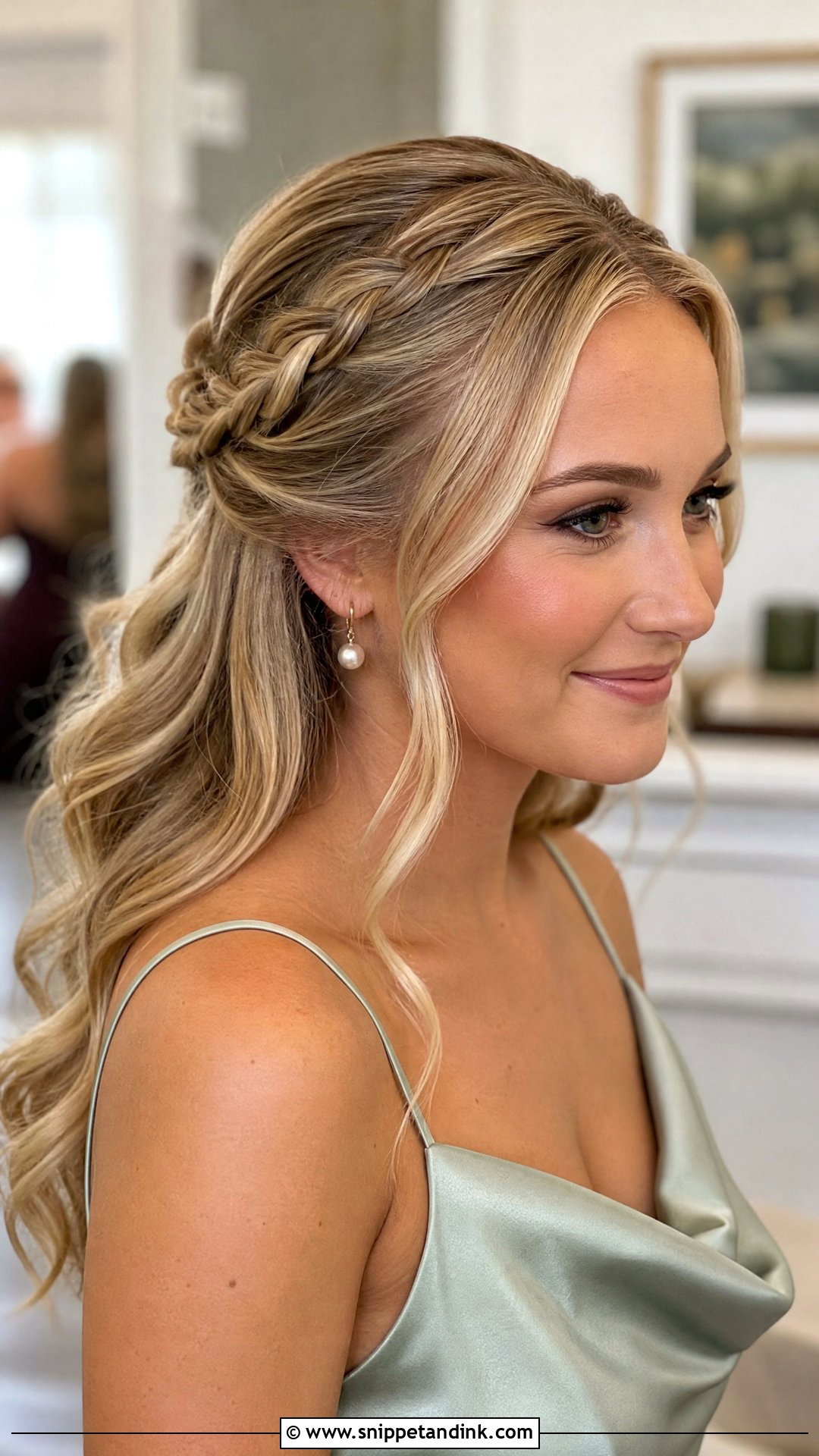 Half Up Braided Wedding Guest Hairstyle - Snippet and Ink - 15 Braid Hairstyles for Wedding Guest
