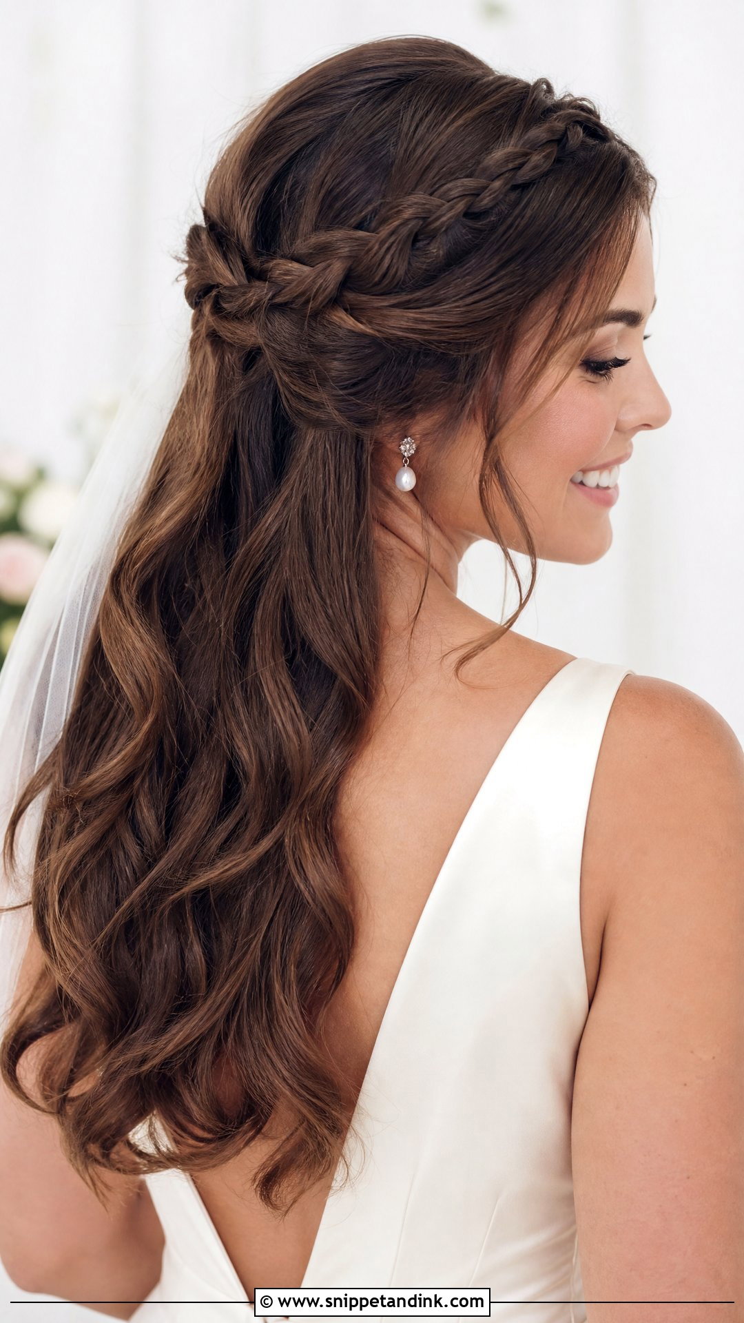 Half Up Braided Wedding Hair - Snippet and Ink - 15 Braided Wedding Hairstyle Ideas