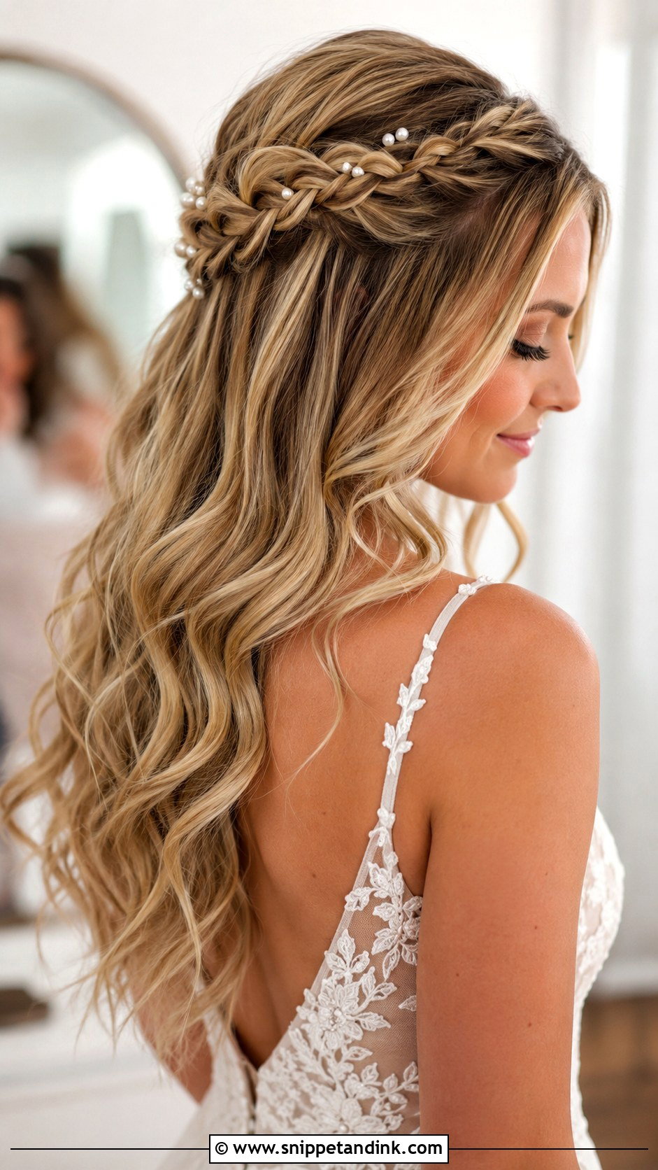 Half Up Braided Wedding Hair - Snippet and Ink - 20 Braided Hair for Wedding Ideas