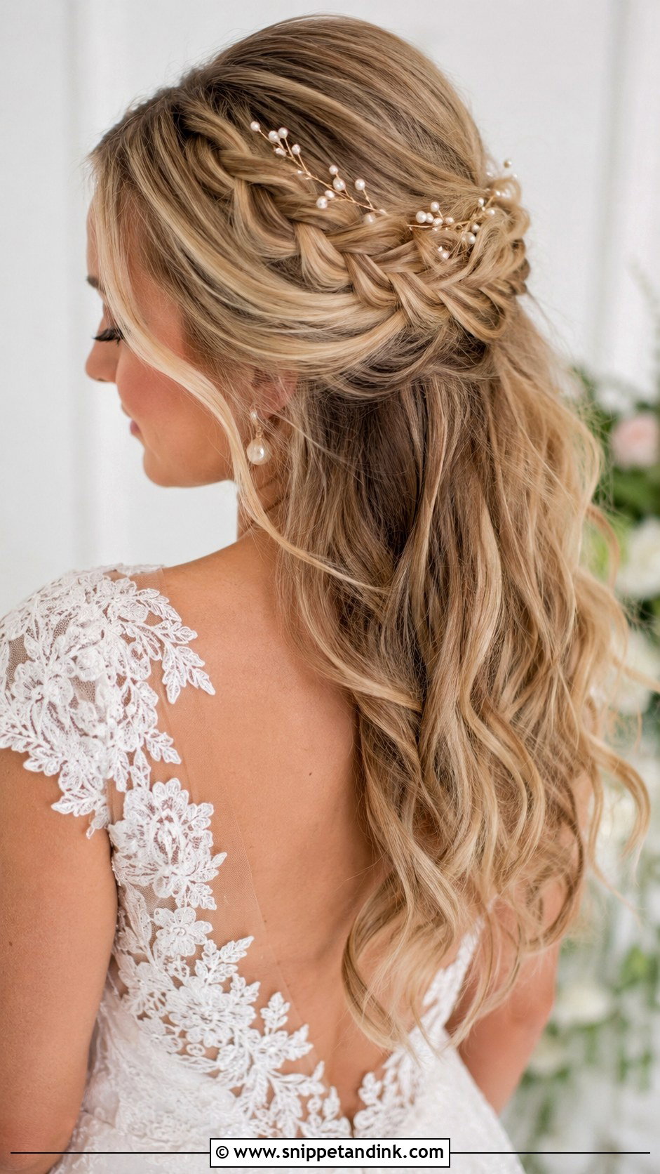 Half Up Braided Wedding Hair - Snippet and Ink - 25 Wedding Hair Bride Ideas